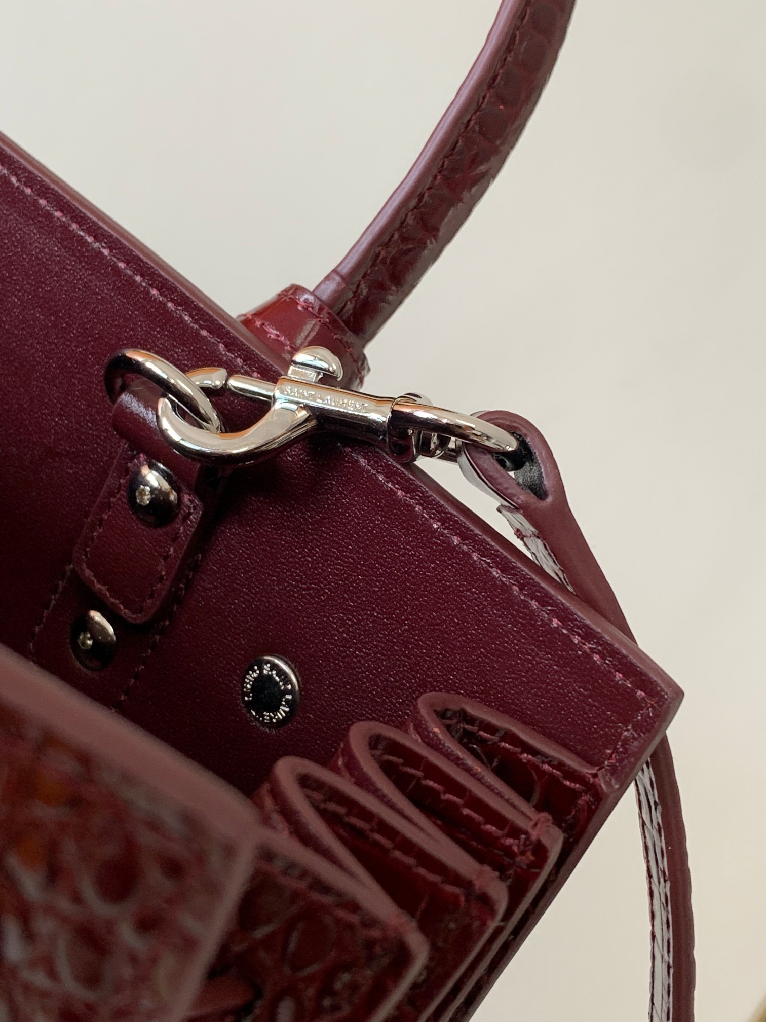 Y*L sac de jour in crocodile embossed leather - nano 22x18x10.5cm
