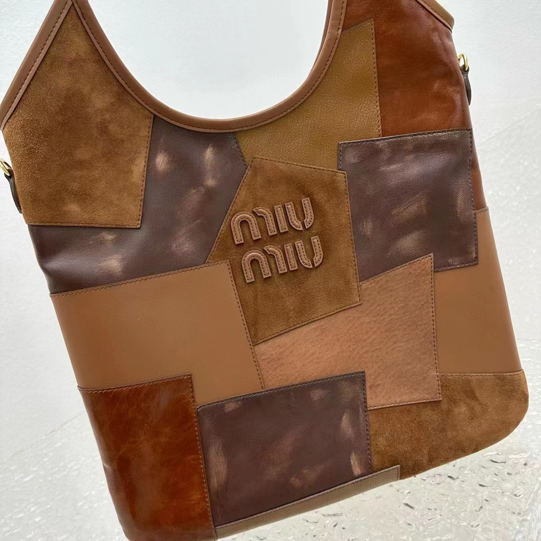 M1v M1v ivy leather patchwork bag  40x35cm