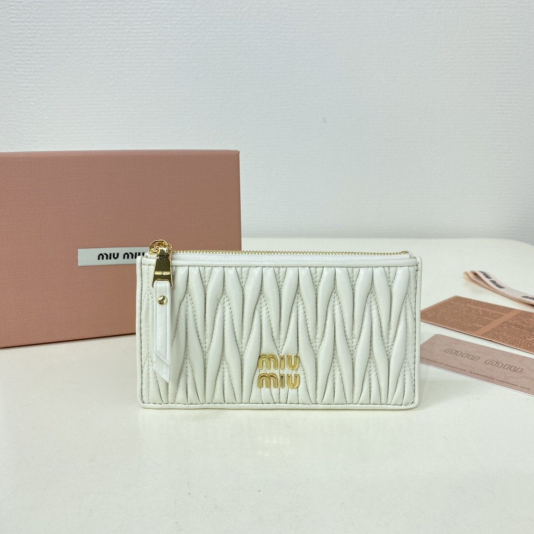 M1v M1v matelassé nappa leather card holder 8x15cm