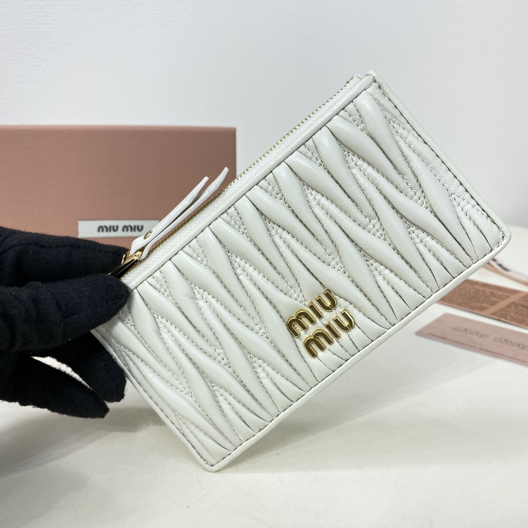 M1v M1v matelassé nappa leather card holder 8x15cm