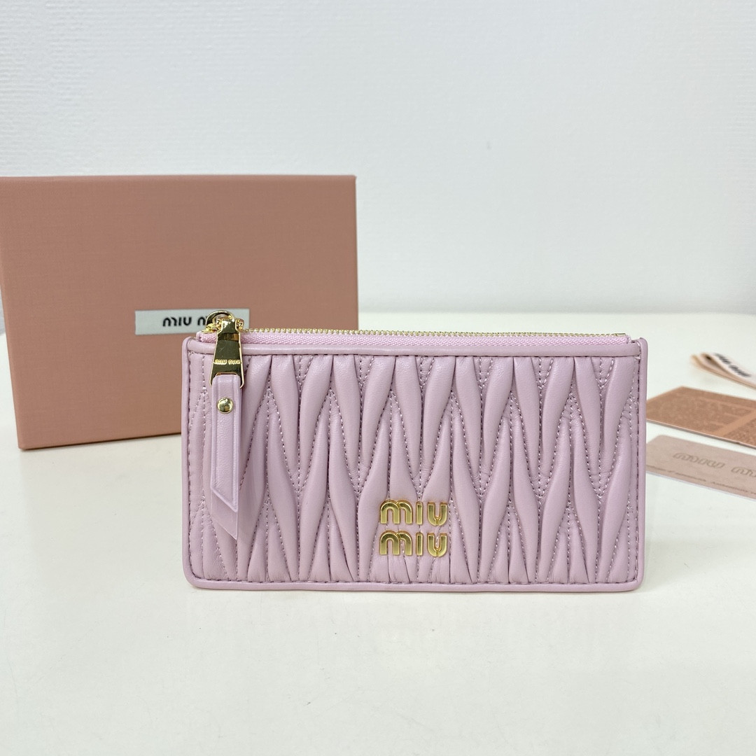 M1v M1v matelassé nappa leather card holder 8x15cm
