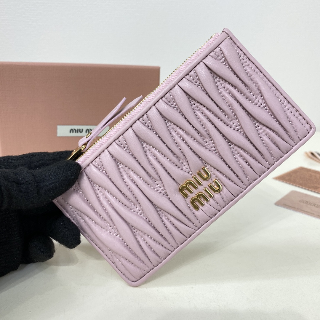 M1v M1v matelassé nappa leather card holder 8x15cm