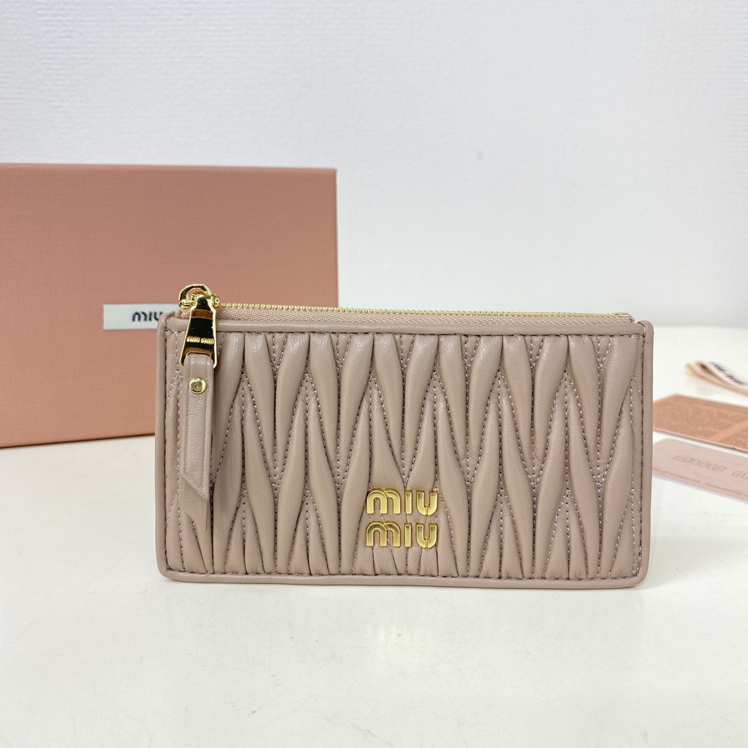 M1v M1v matelassé nappa leather card holder 8x15cm