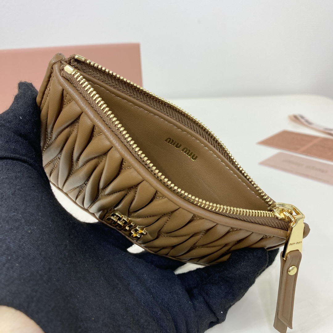 M1v M1v matelassé nappa leather card holder 8x15cm
