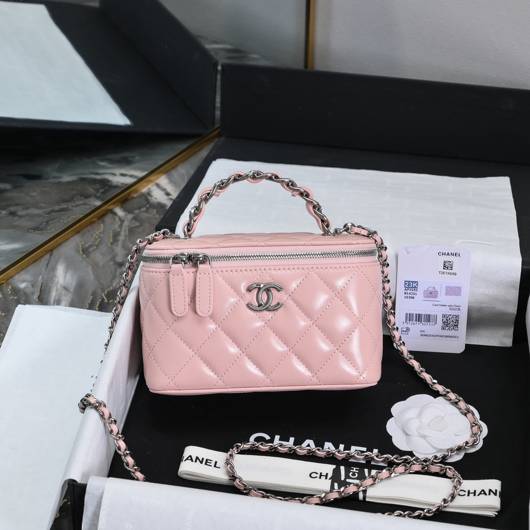 Ch*el clutch with chain 17x10x8cm