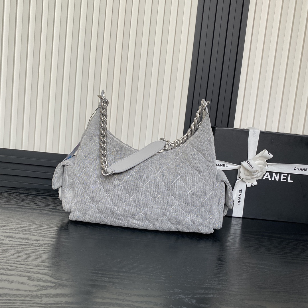 Ch*el 25c maxi hobo bag 27×35×18cm