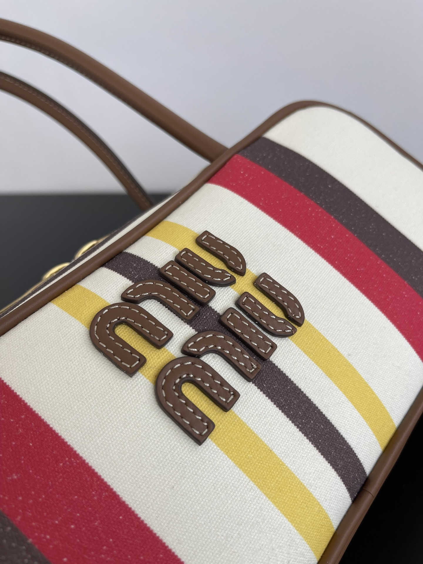 M1v M1v beau canvas and leather bag 11.5x28x8cm