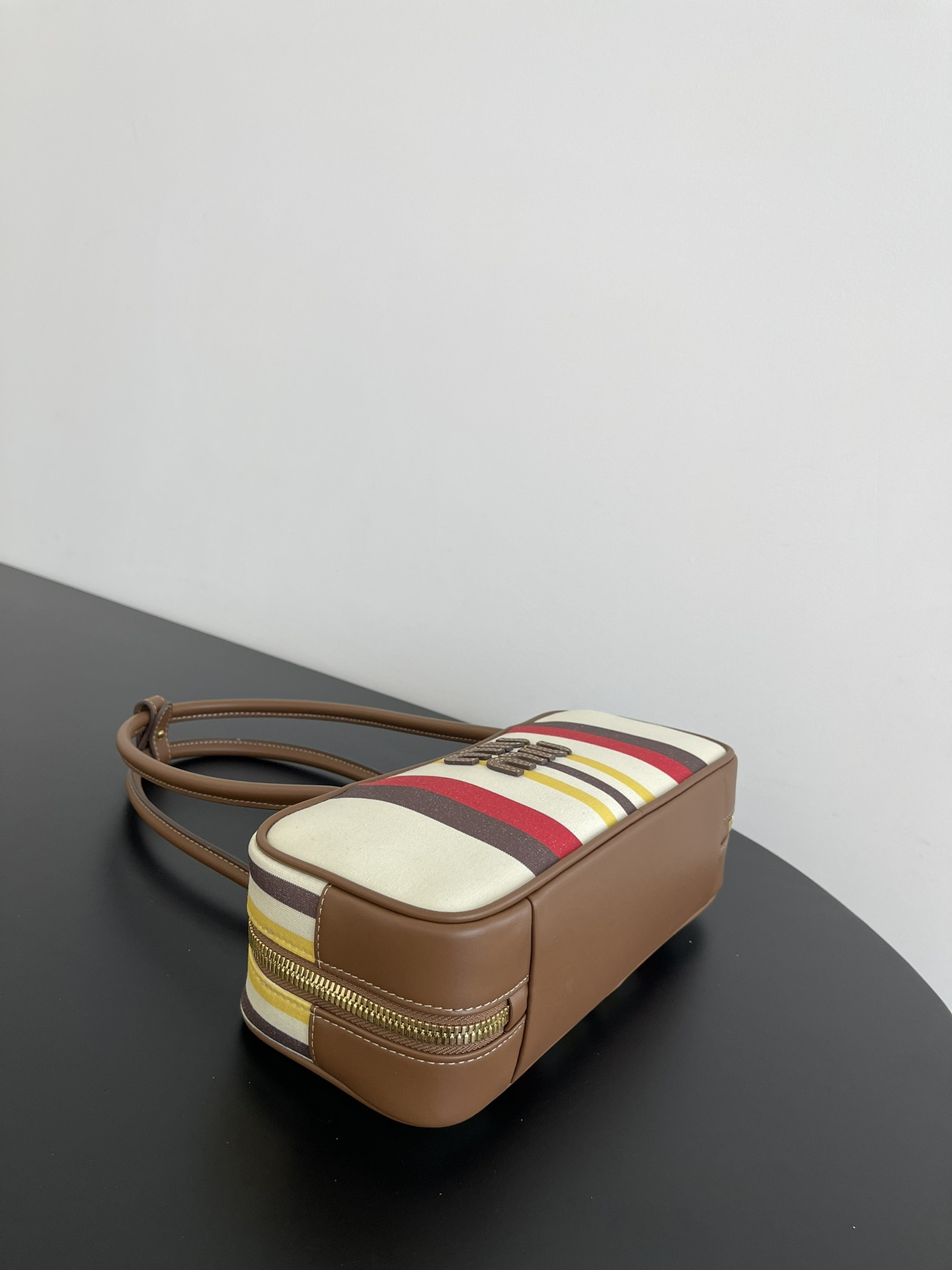 M1v M1v beau canvas and leather bag 11.5x28x8cm