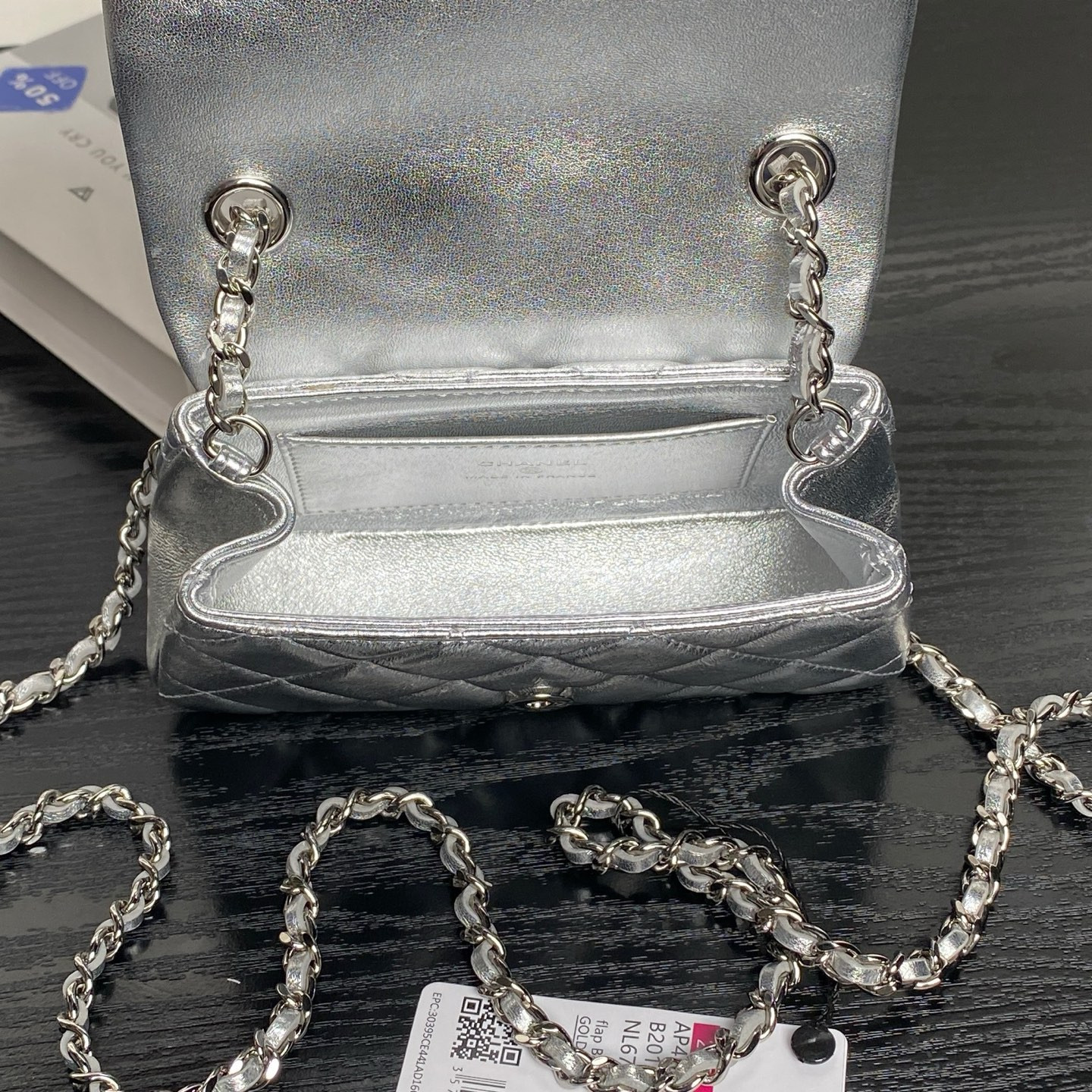 Ch*el clutch with chain ap4593 10x16.5x5cm
