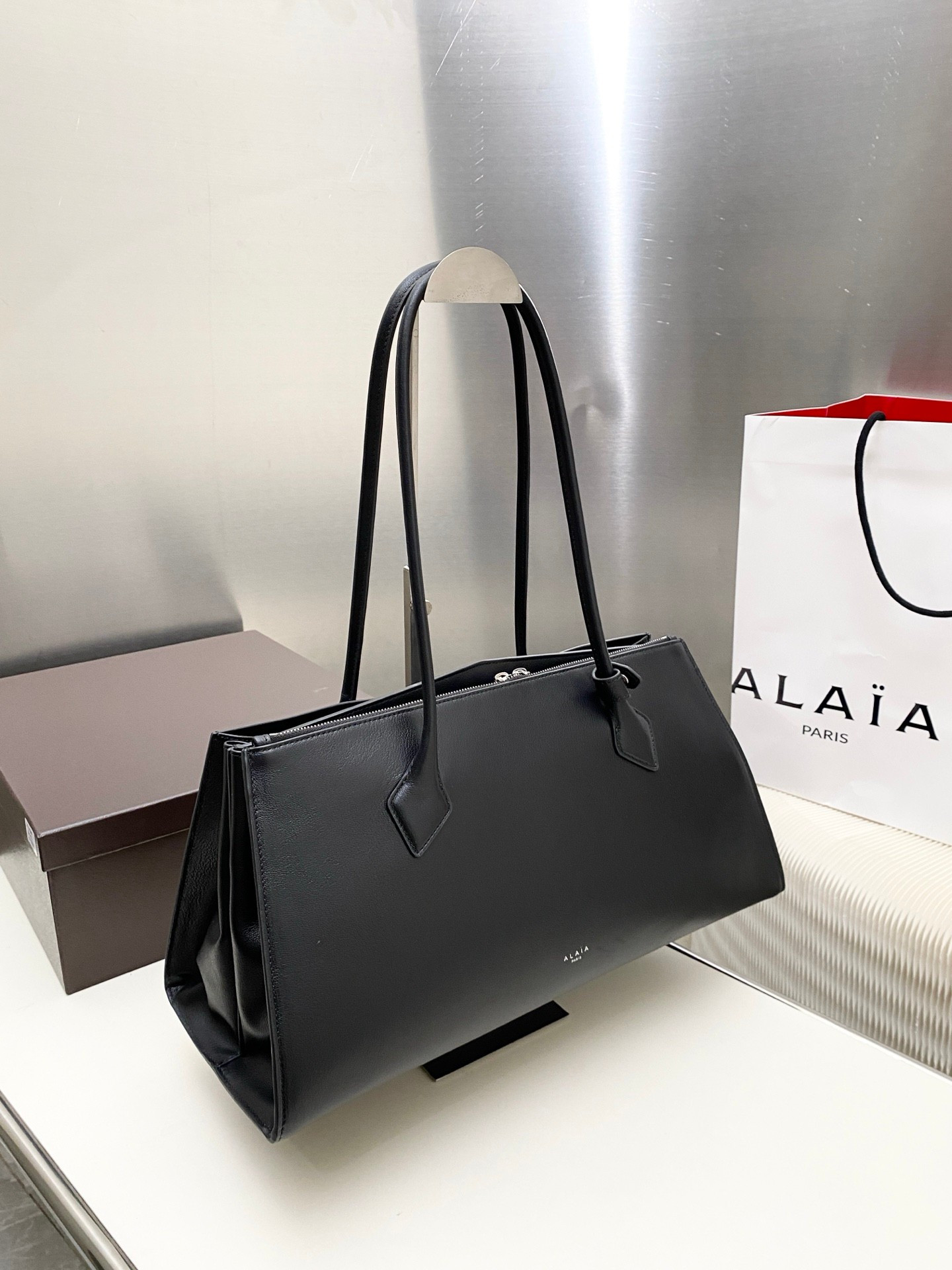 A1a1a LE TECKE Large Double-Zip Bag 42x21.5x18.5cm