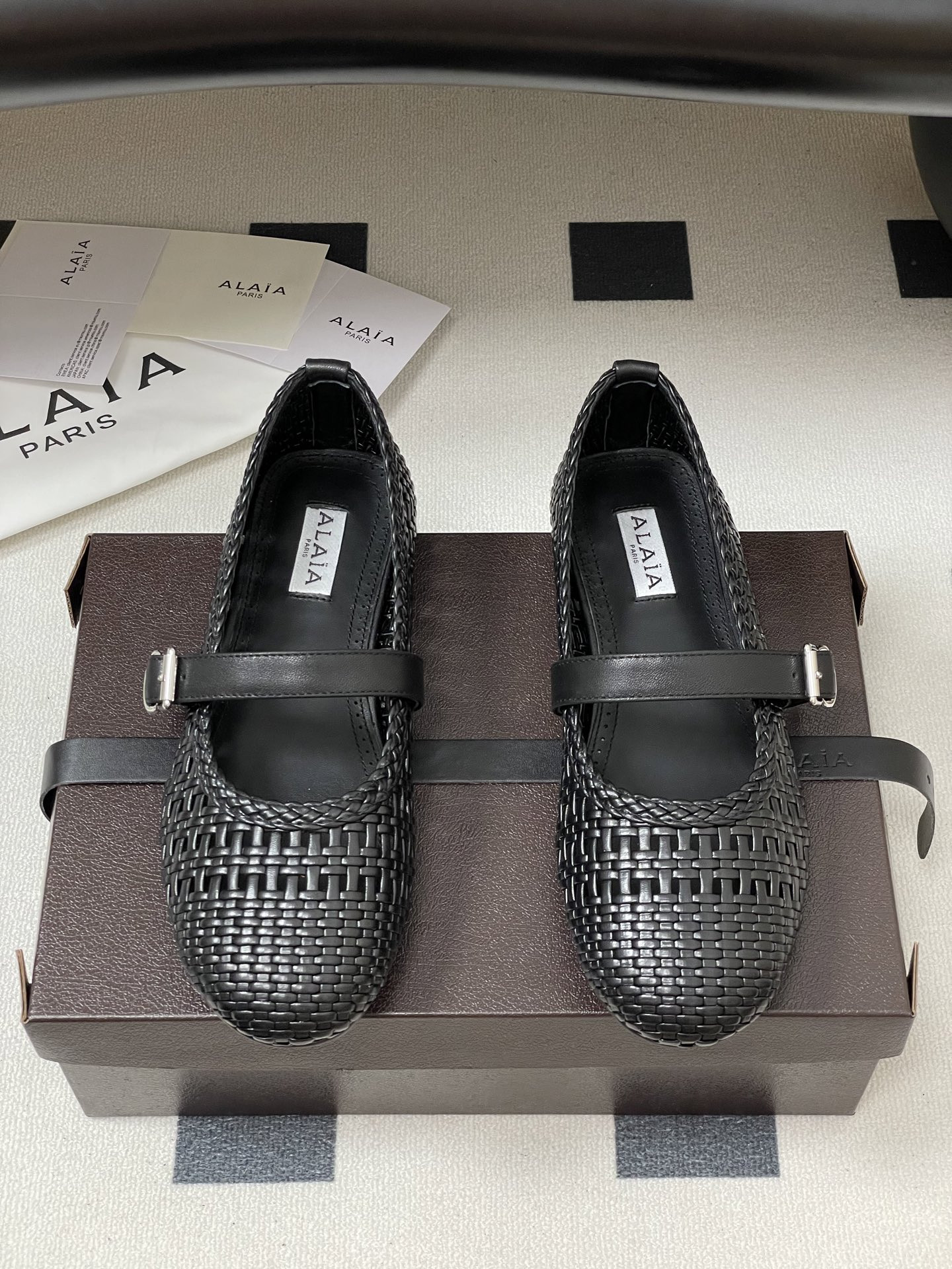 ua alaïa hollow woven mary jane flats(cusT0mized size 7-10 days production time)