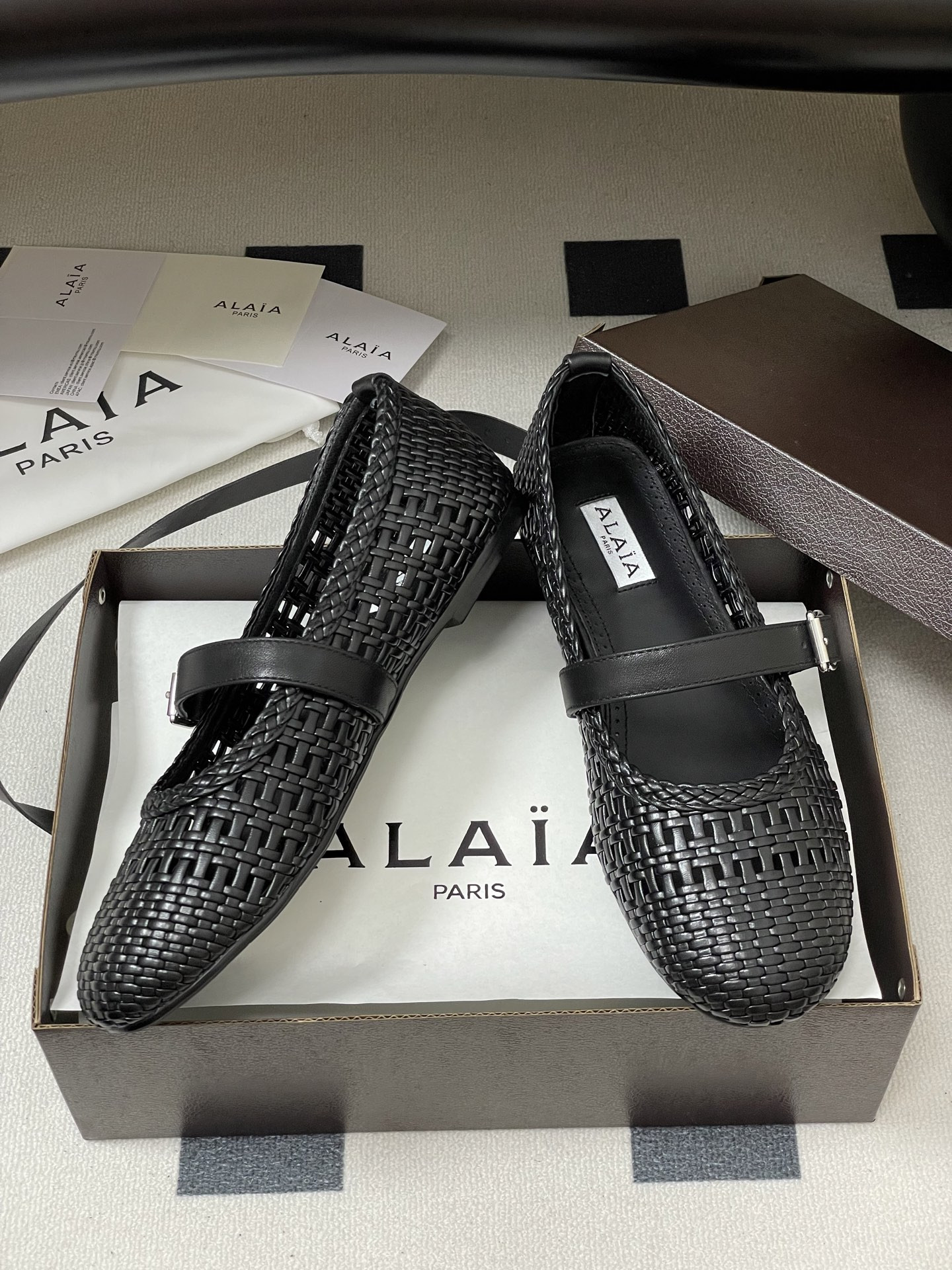 ua alaïa hollow woven mary jane flats(cusT0mized size 7-10 days production time)