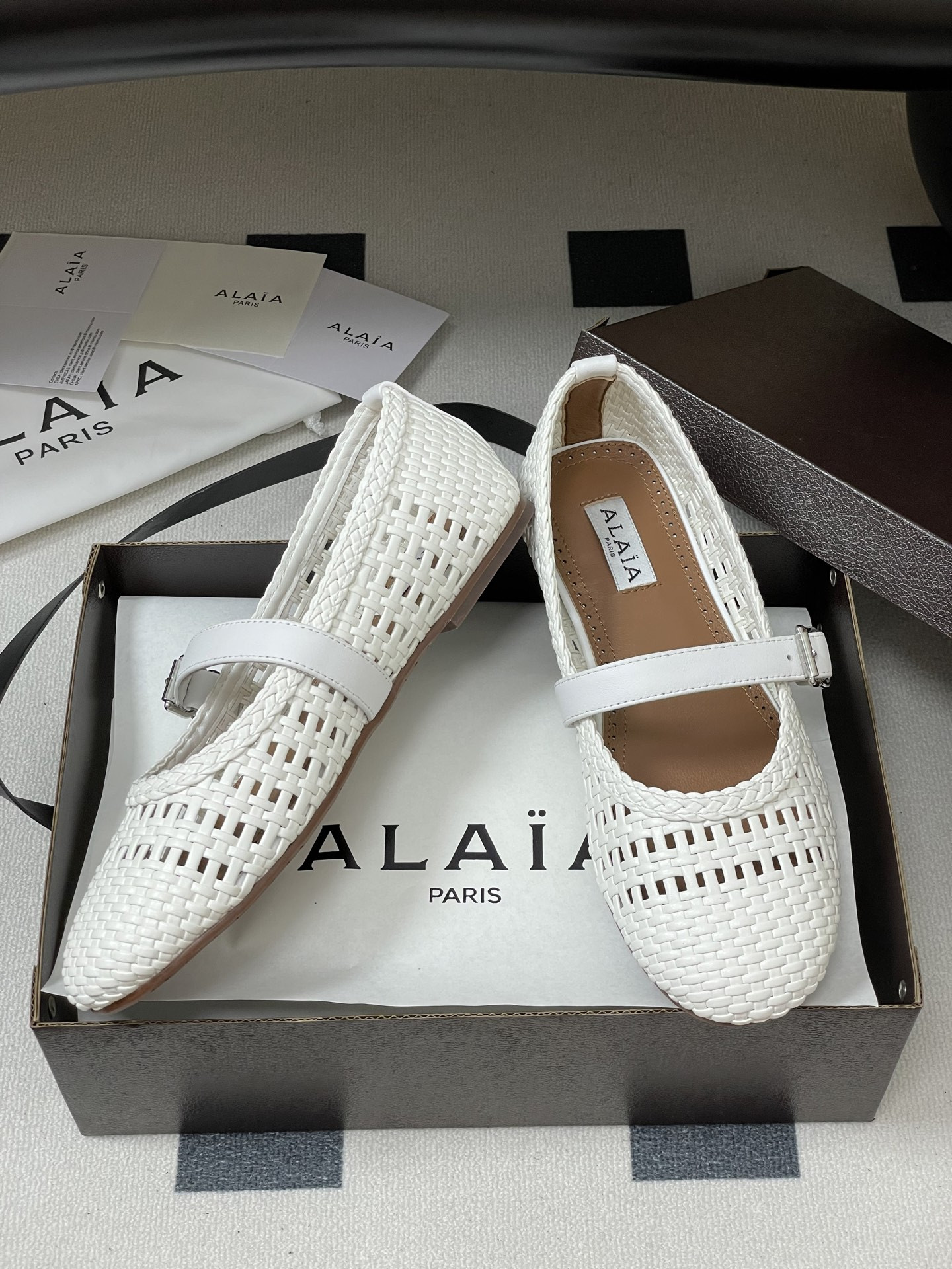 ua alaïa hollow woven mary jane flats(cusT0mized size 7-10 days production time)