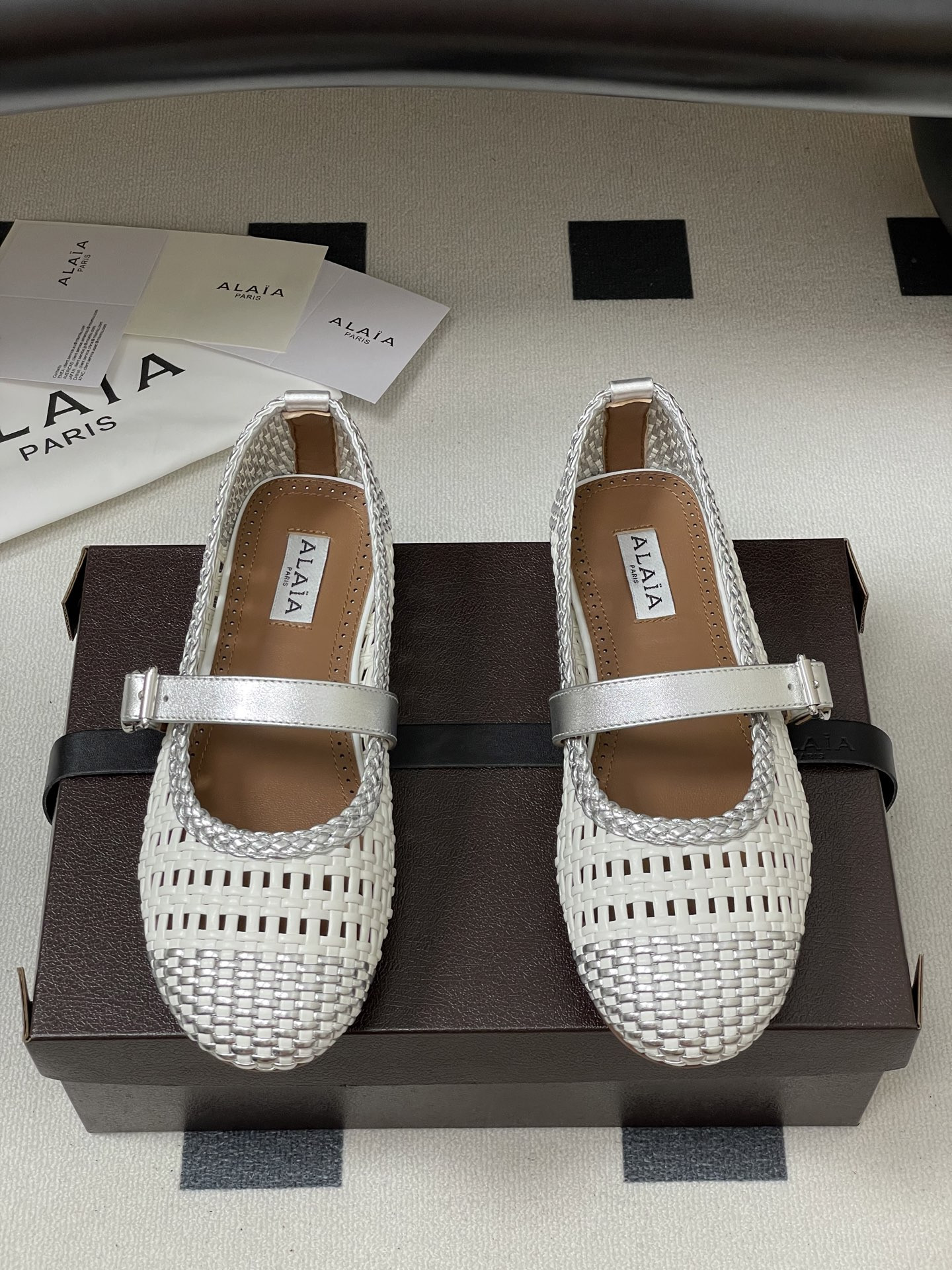 ua alaïa hollow woven mary jane flats(cusT0mized size 7-10 days production time)