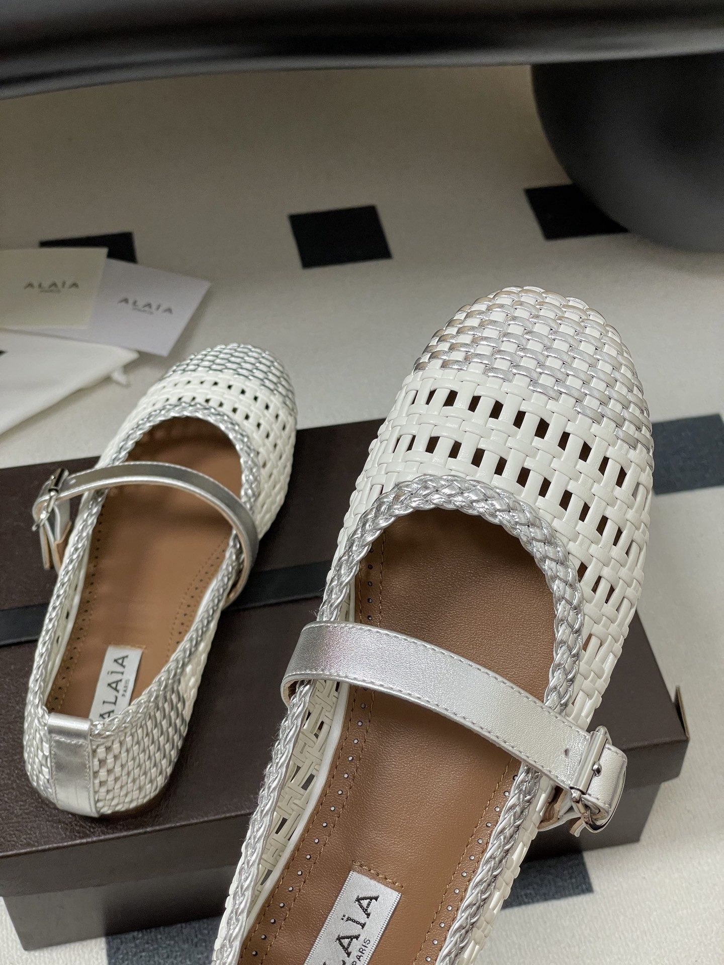 ua alaïa hollow woven mary jane flats(cusT0mized size 7-10 days production time)