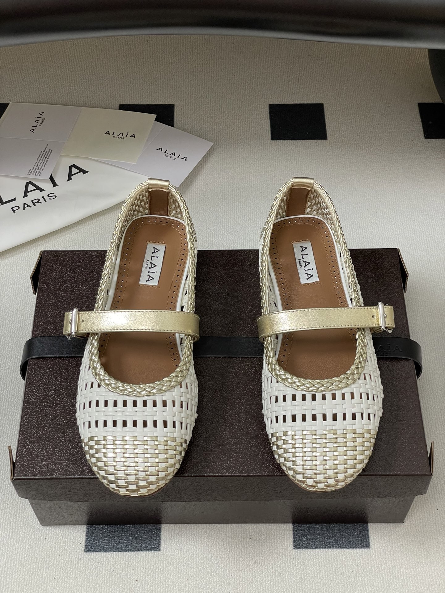 ua alaïa hollow woven mary jane flats(cusT0mized size 7-10 days production time)