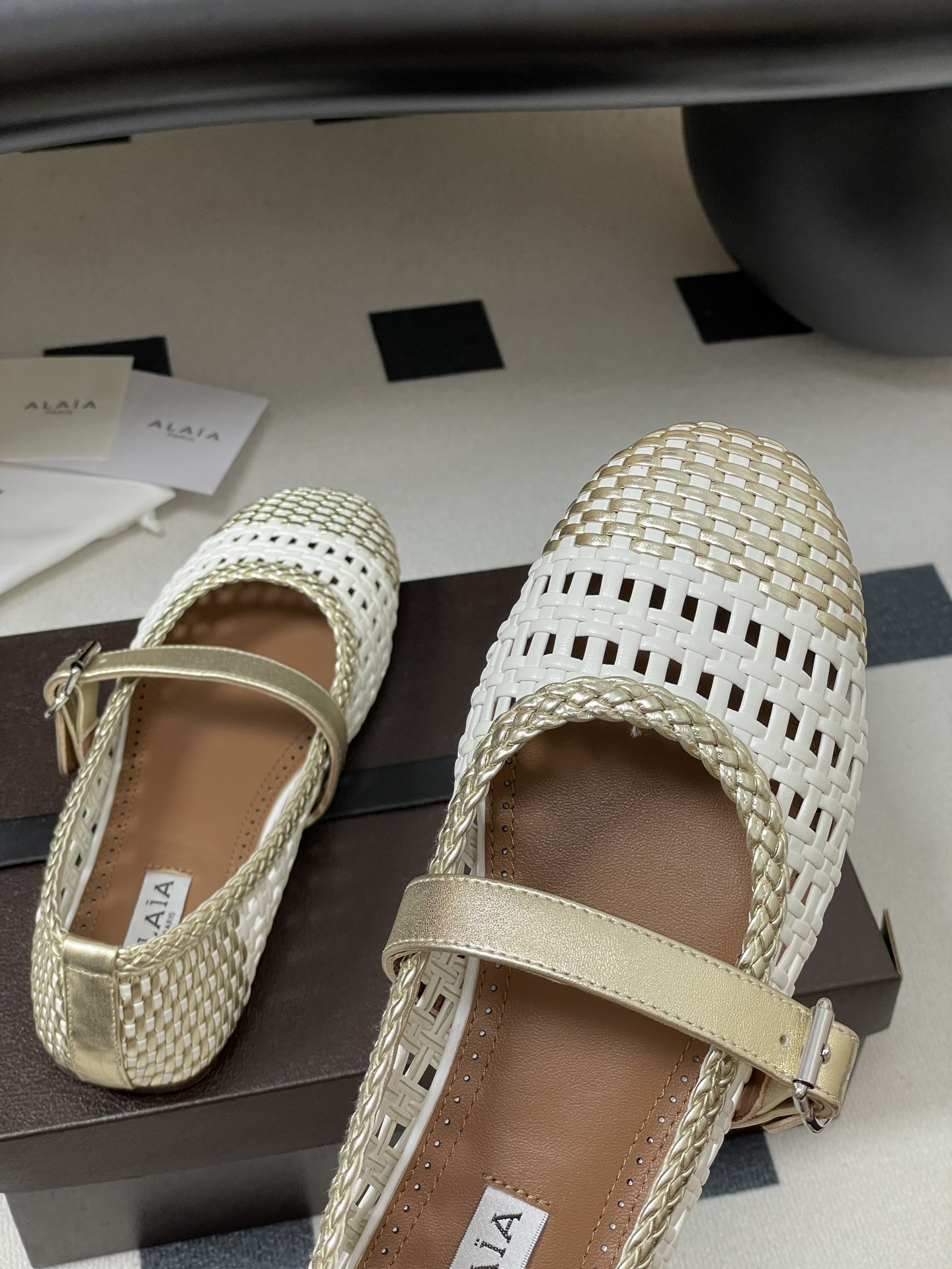 ua alaïa hollow woven mary jane flats(cusT0mized size 7-10 days production time)