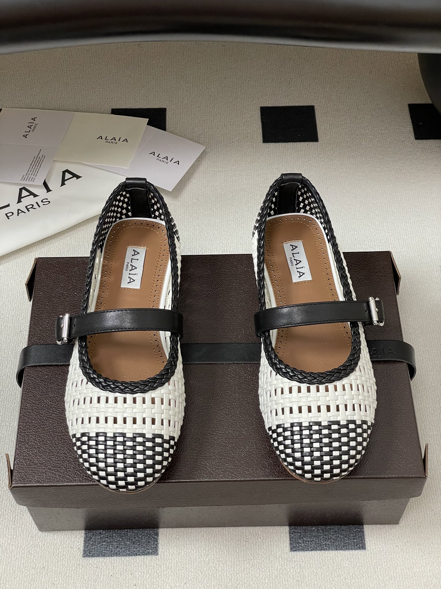 ua alaïa hollow woven mary jane flats(cusT0mized size 7-10 days production time)