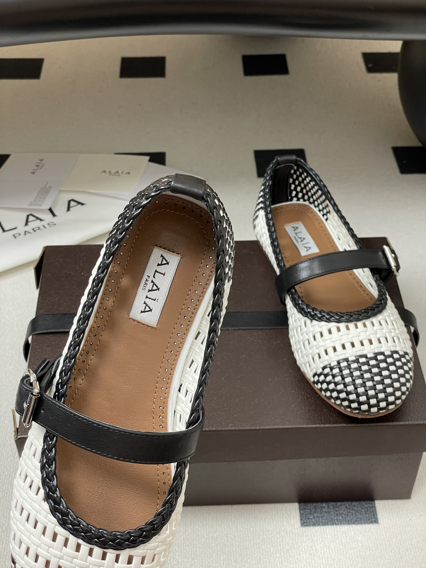 ua alaïa hollow woven mary jane flats(cusT0mized size 7-10 days production time)