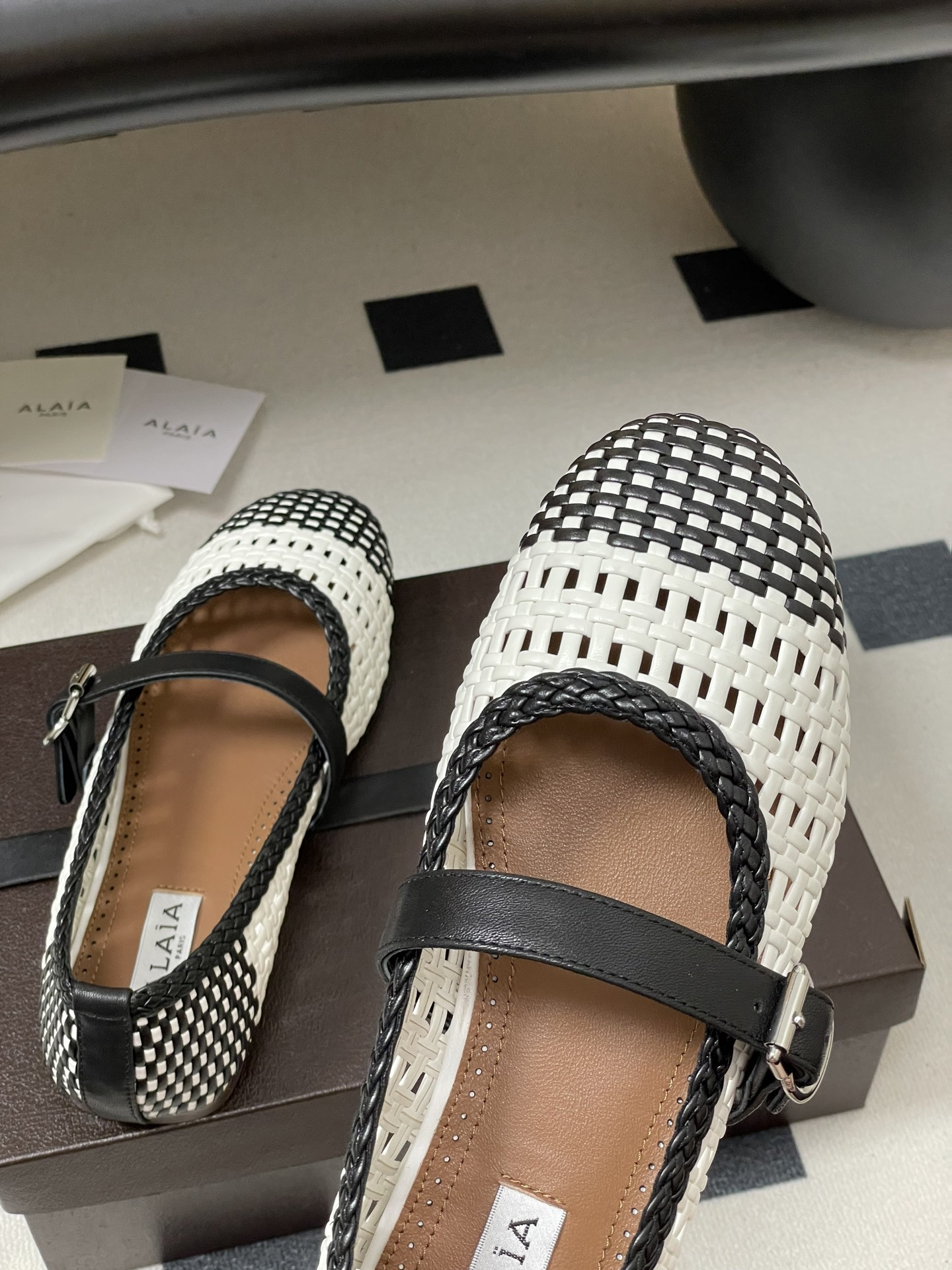 ua alaïa hollow woven mary jane flats(cusT0mized size 7-10 days production time)