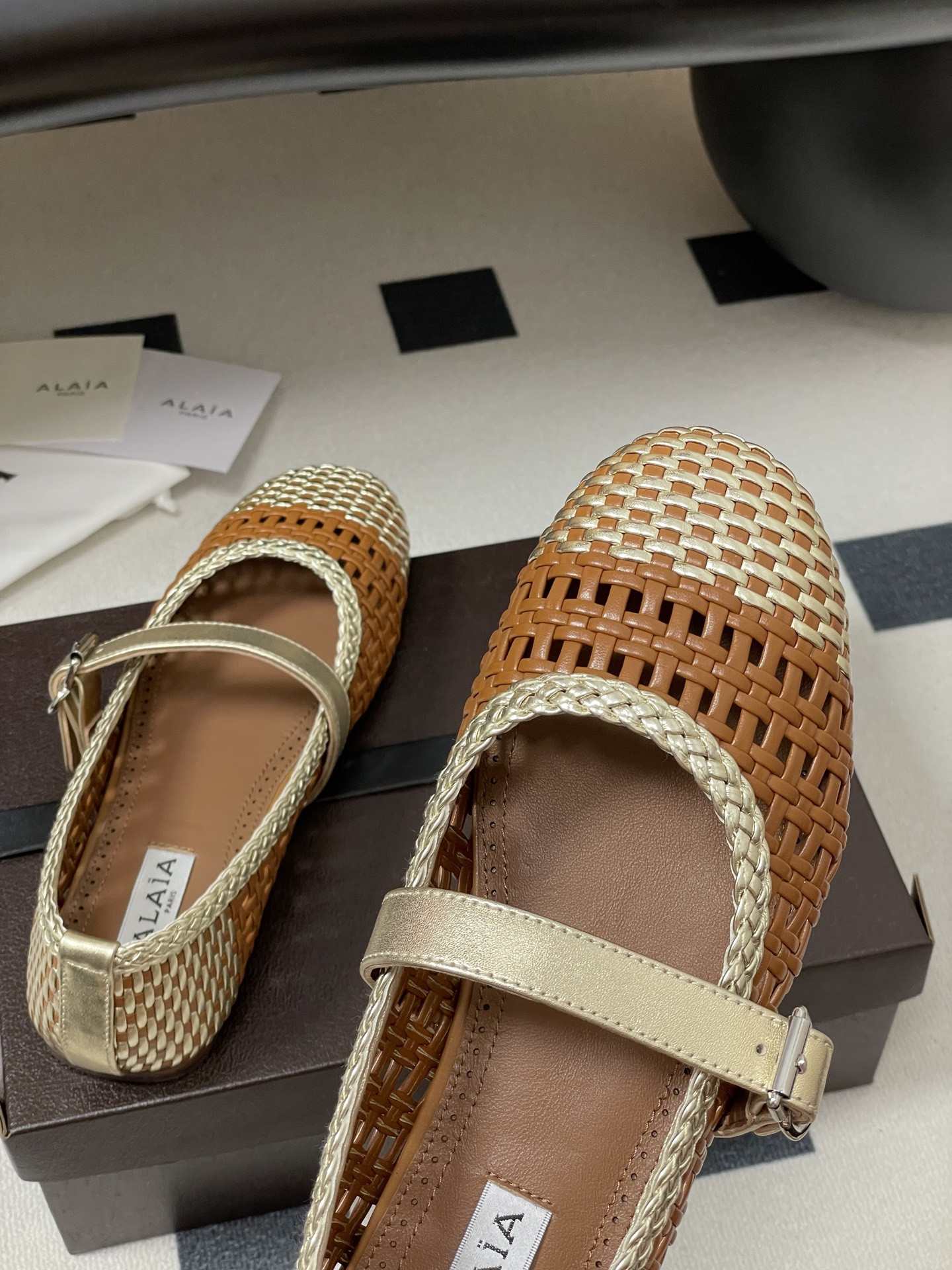 ua alaïa hollow woven mary jane flats(cusT0mized size 7-10 days production time)