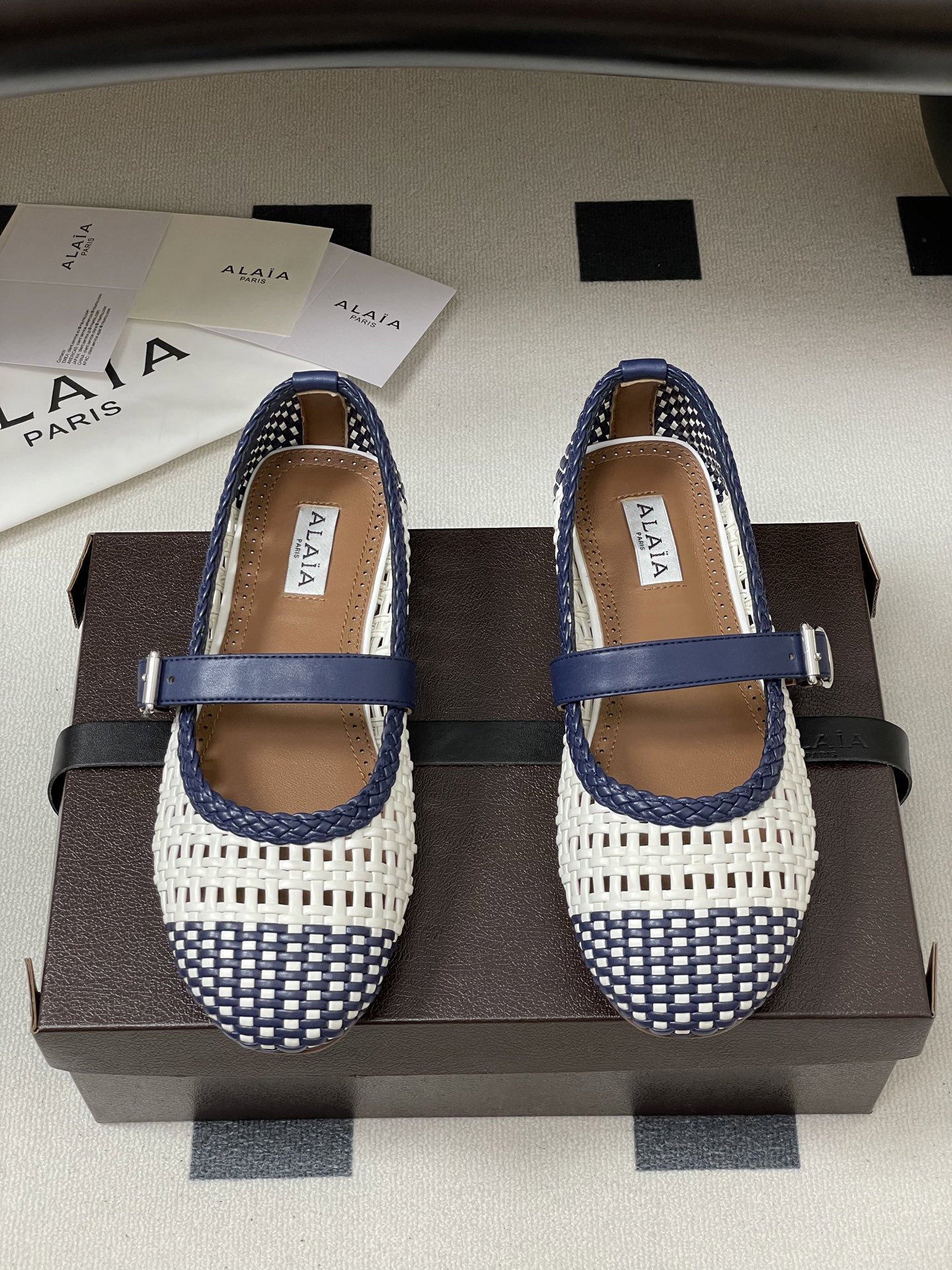 ua alaïa hollow woven mary jane flats(cusT0mized size 7-10 days production time)