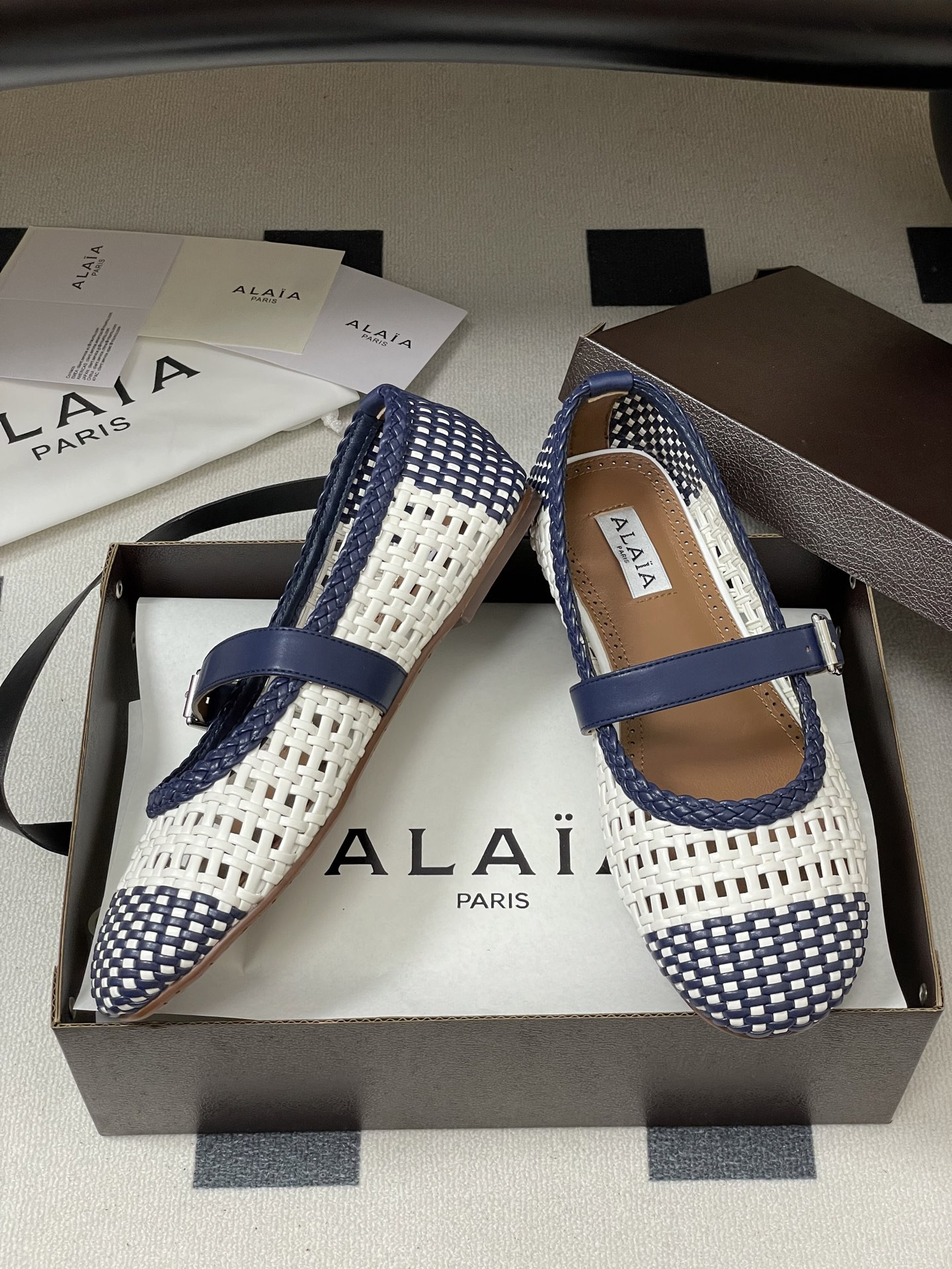 ua alaïa hollow woven mary jane flats(cusT0mized size 7-10 days production time)
