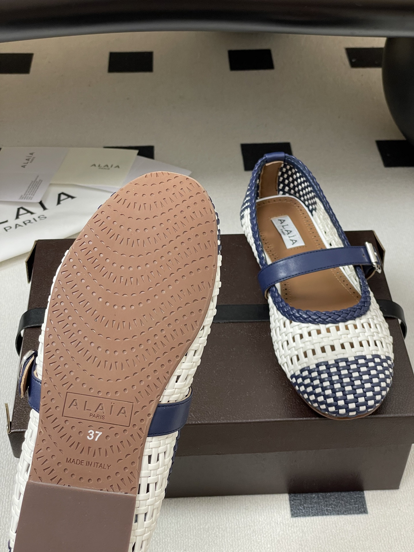 ua alaïa hollow woven mary jane flats(cusT0mized size 7-10 days production time)