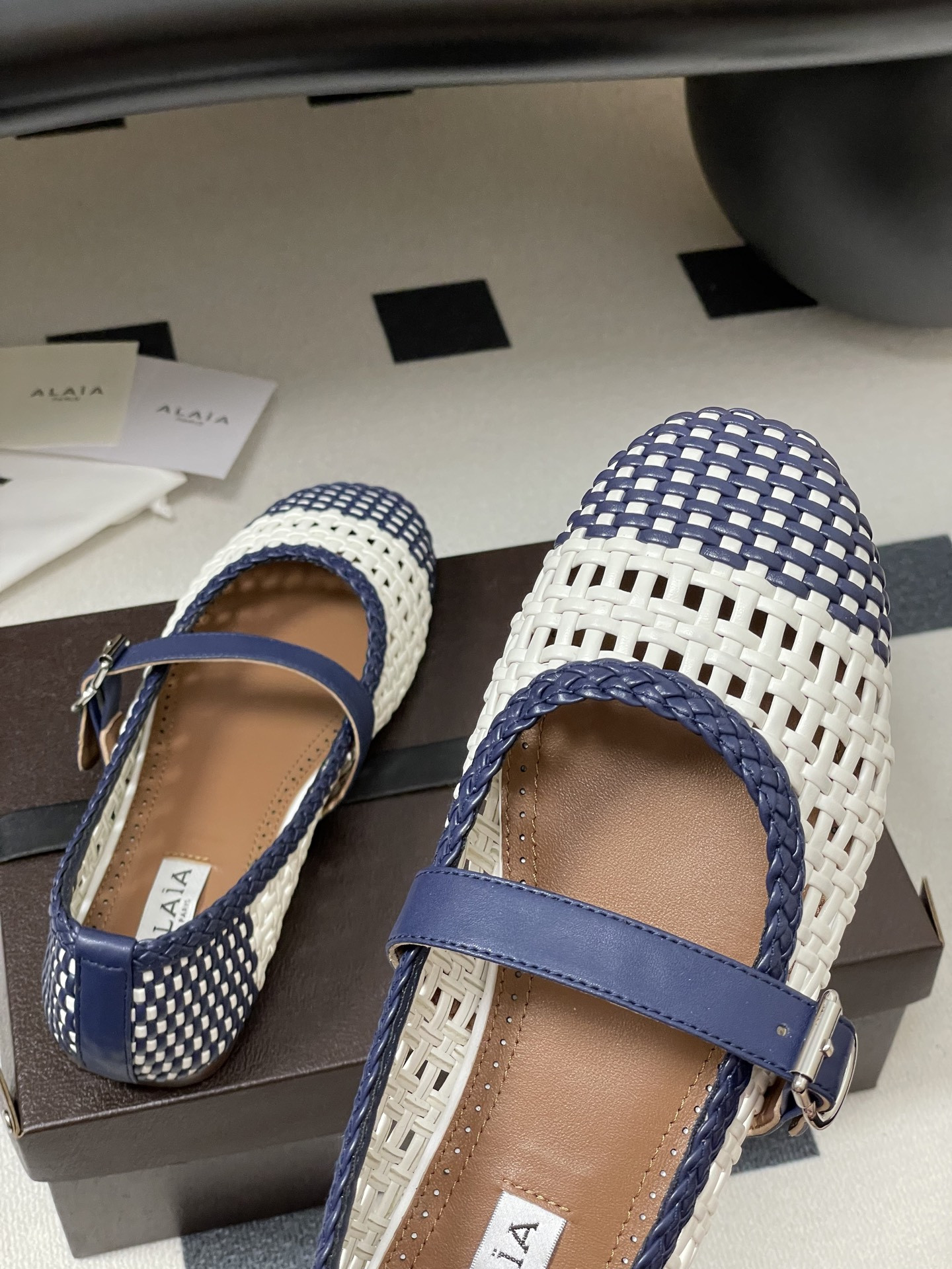 ua alaïa hollow woven mary jane flats(cusT0mized size 7-10 days production time)