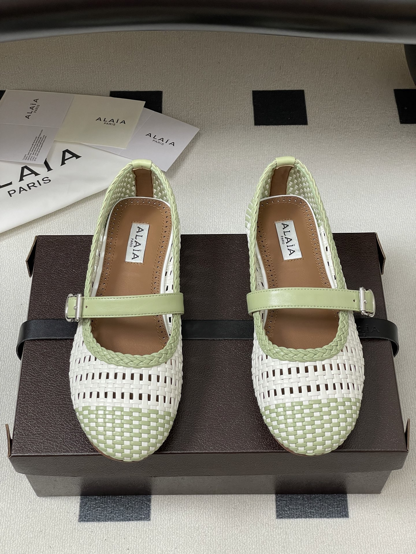 ua alaïa hollow woven mary jane flats(cusT0mized size 7-10 days production time)