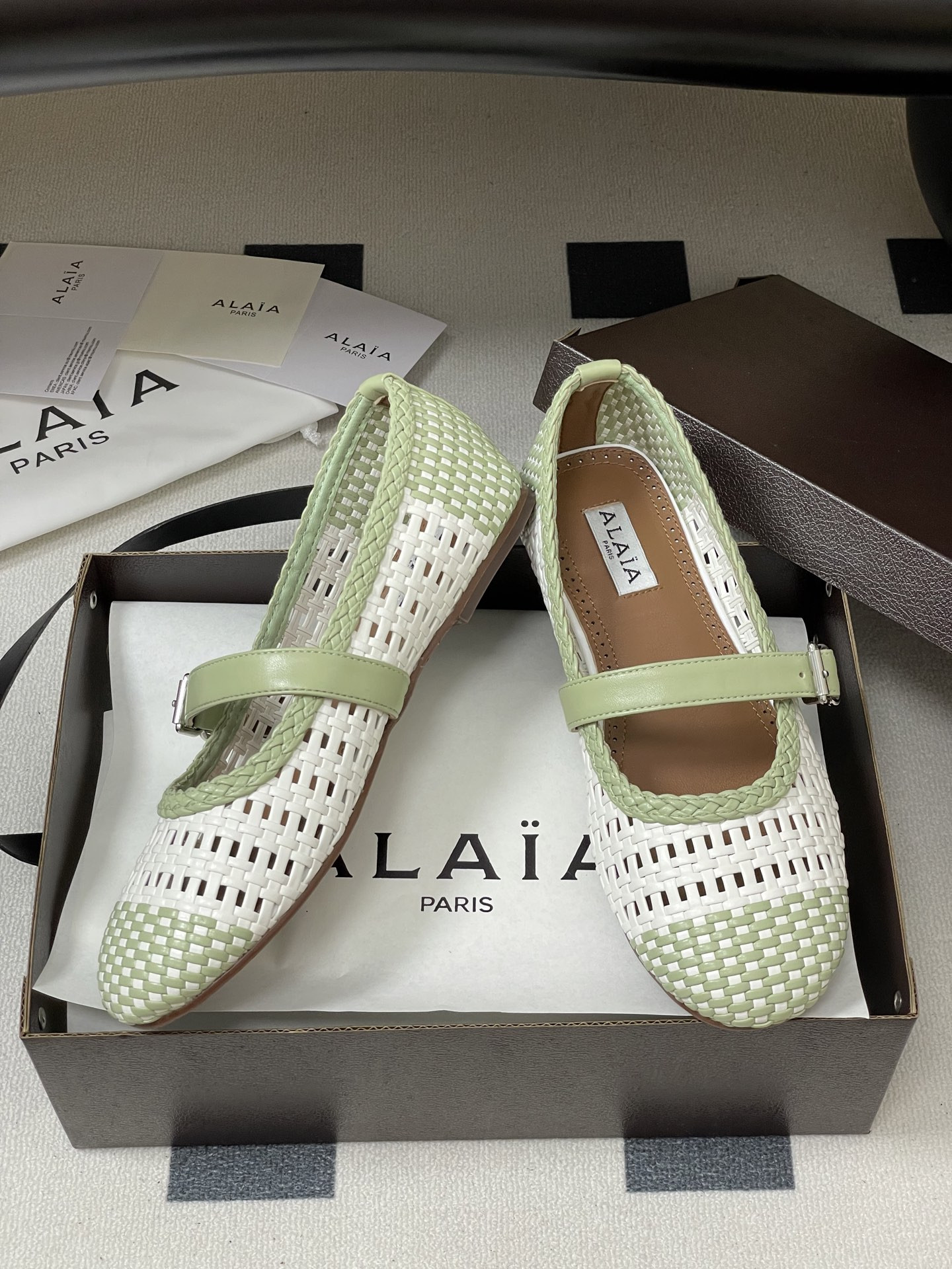 ua alaïa hollow woven mary jane flats(cusT0mized size 7-10 days production time)