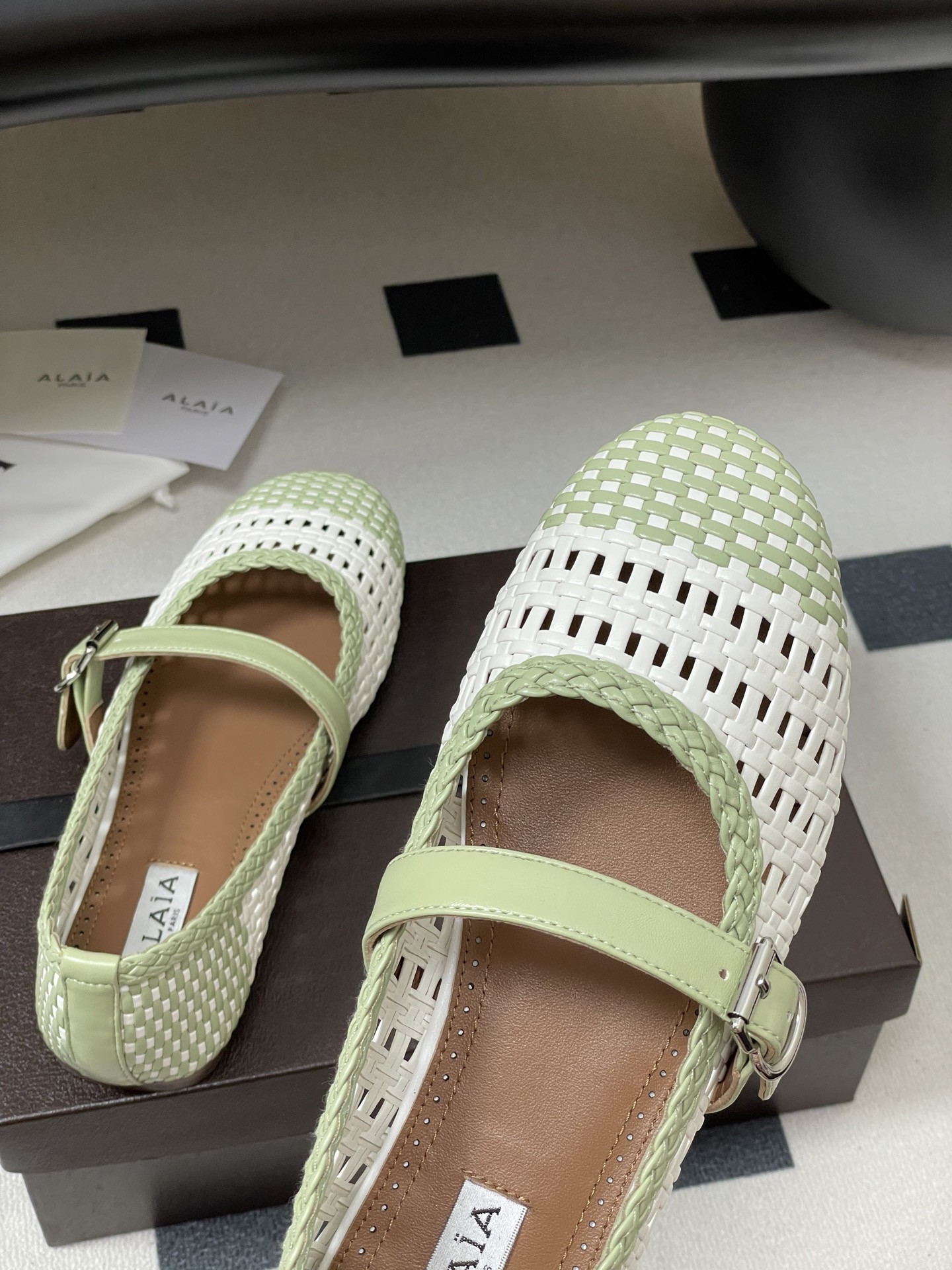ua alaïa hollow woven mary jane flats(cusT0mized size 7-10 days production time)