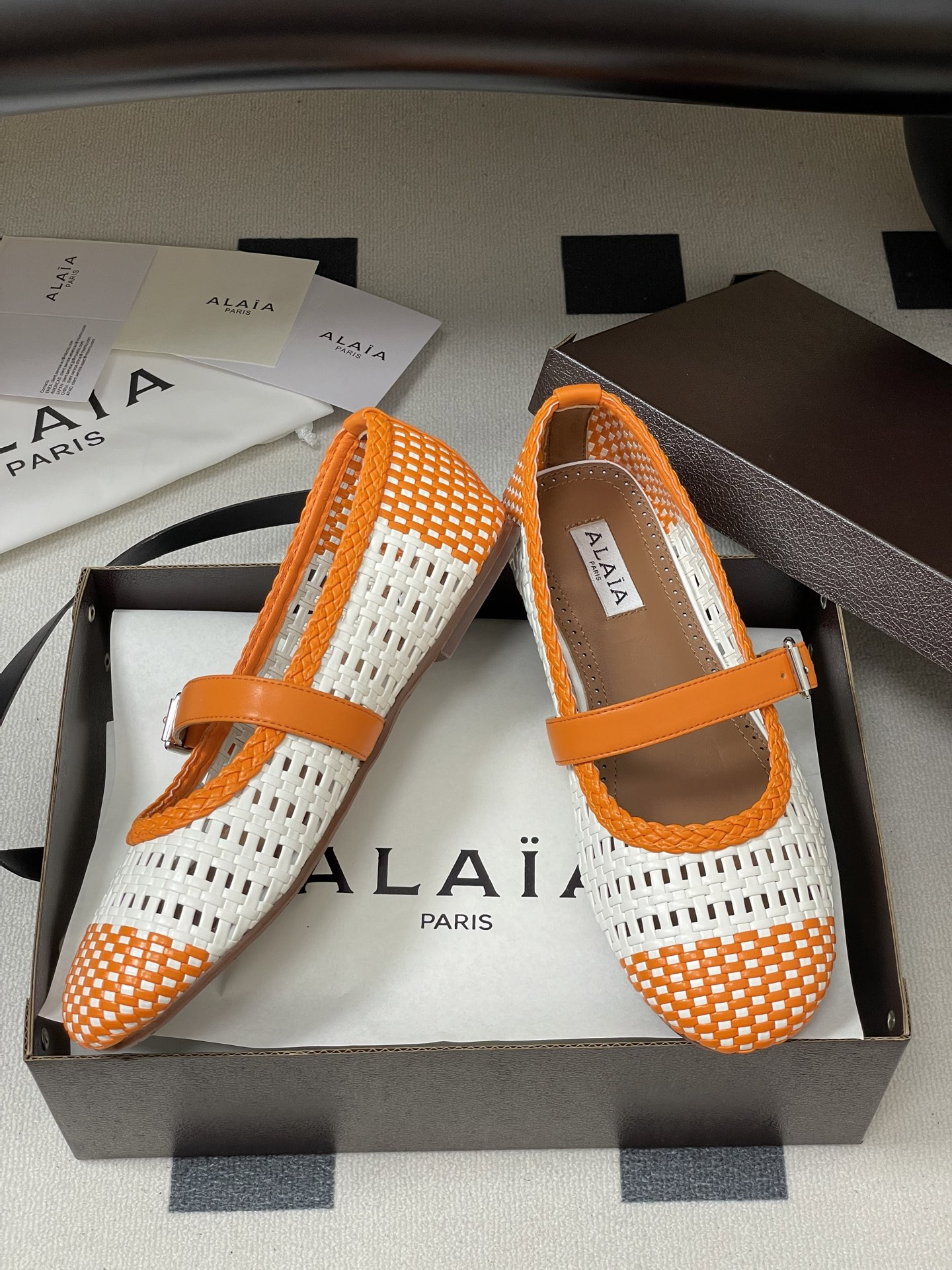 ua alaïa hollow woven mary jane flats(cusT0mized size 7-10 days production time)