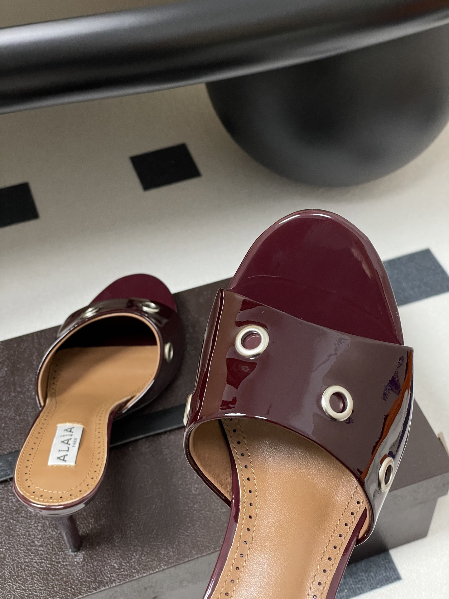 ua a1a1a ring eyelets slippers 7cm heel(cusT0mized size 7-10 days production time)