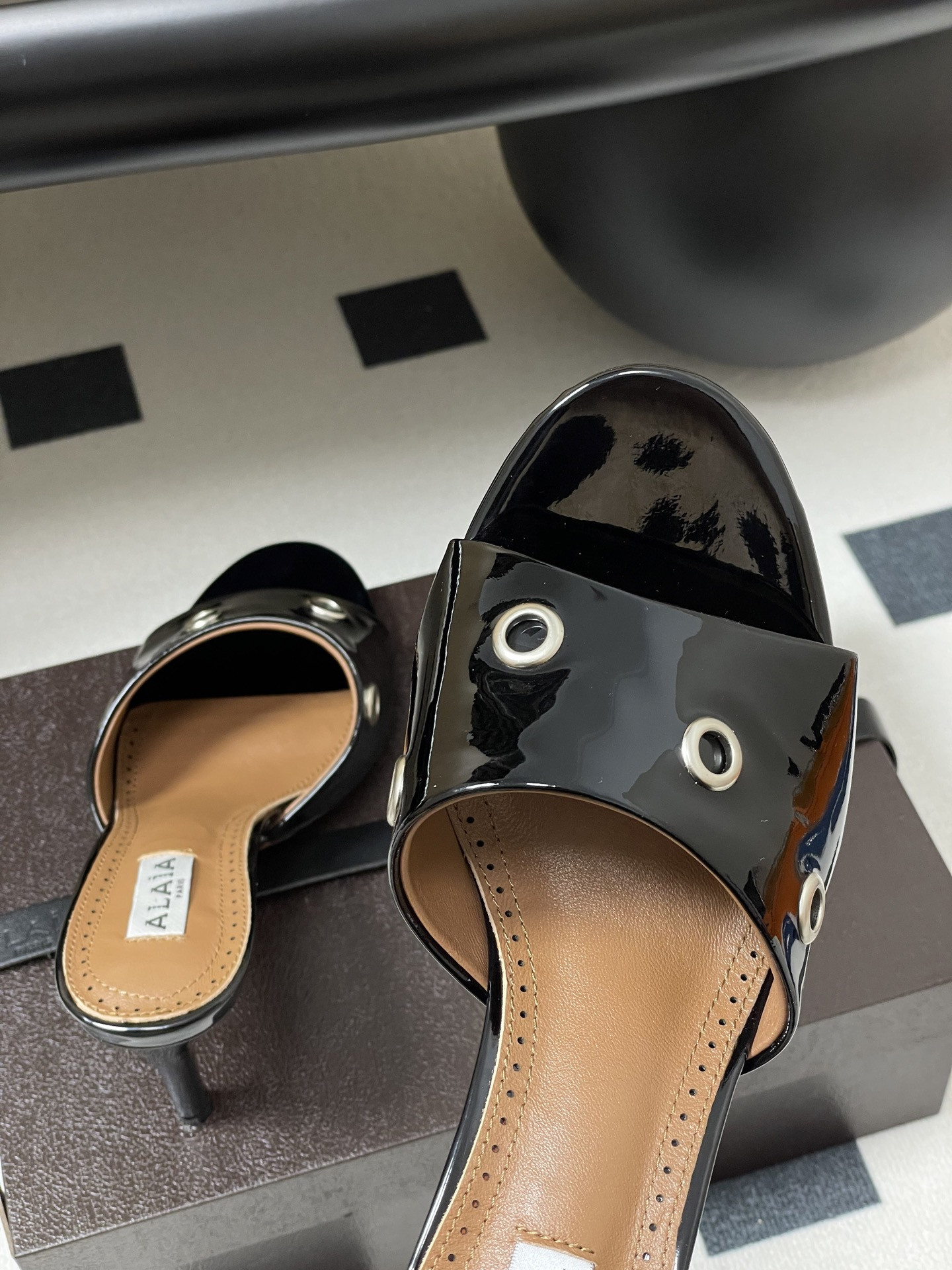 ua a1a1a ring eyelets slippers 7cm heel(cusT0mized size 7-10 days production time)