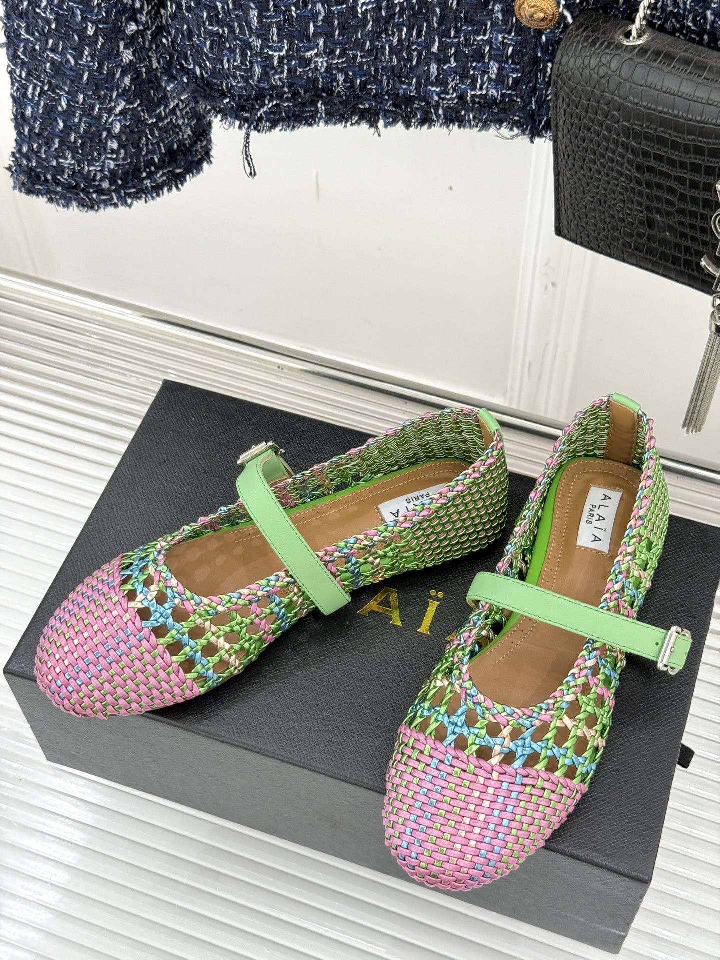 ua alaïa hollow woven mary jane flats(cusT0mized size 7-10 days production time)