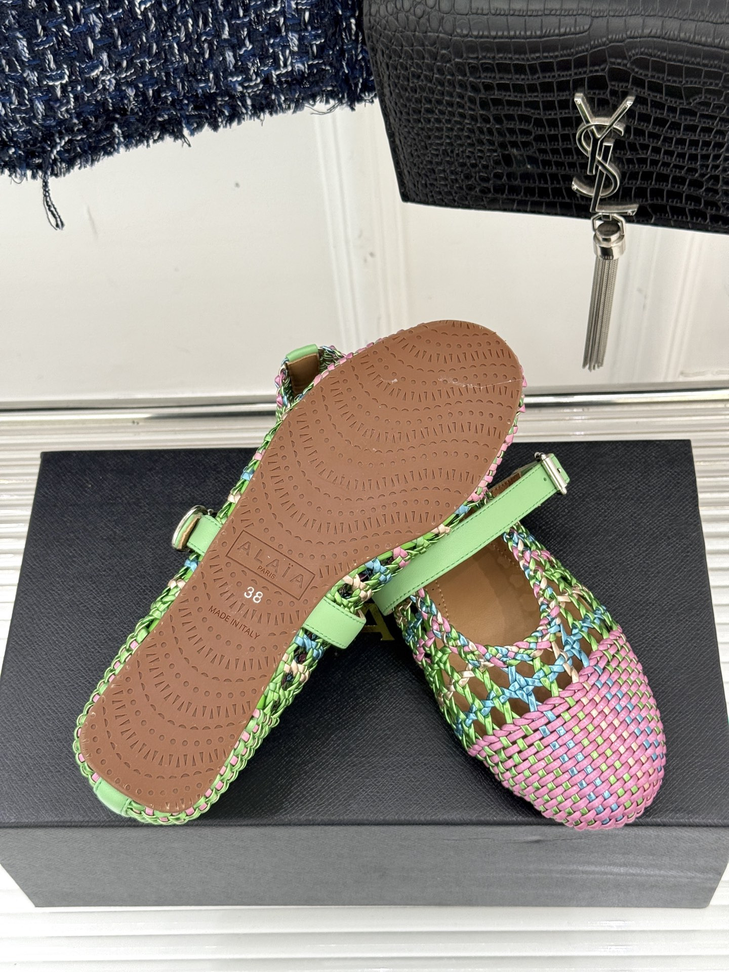 ua alaïa hollow woven mary jane flats(cusT0mized size 7-10 days production time)