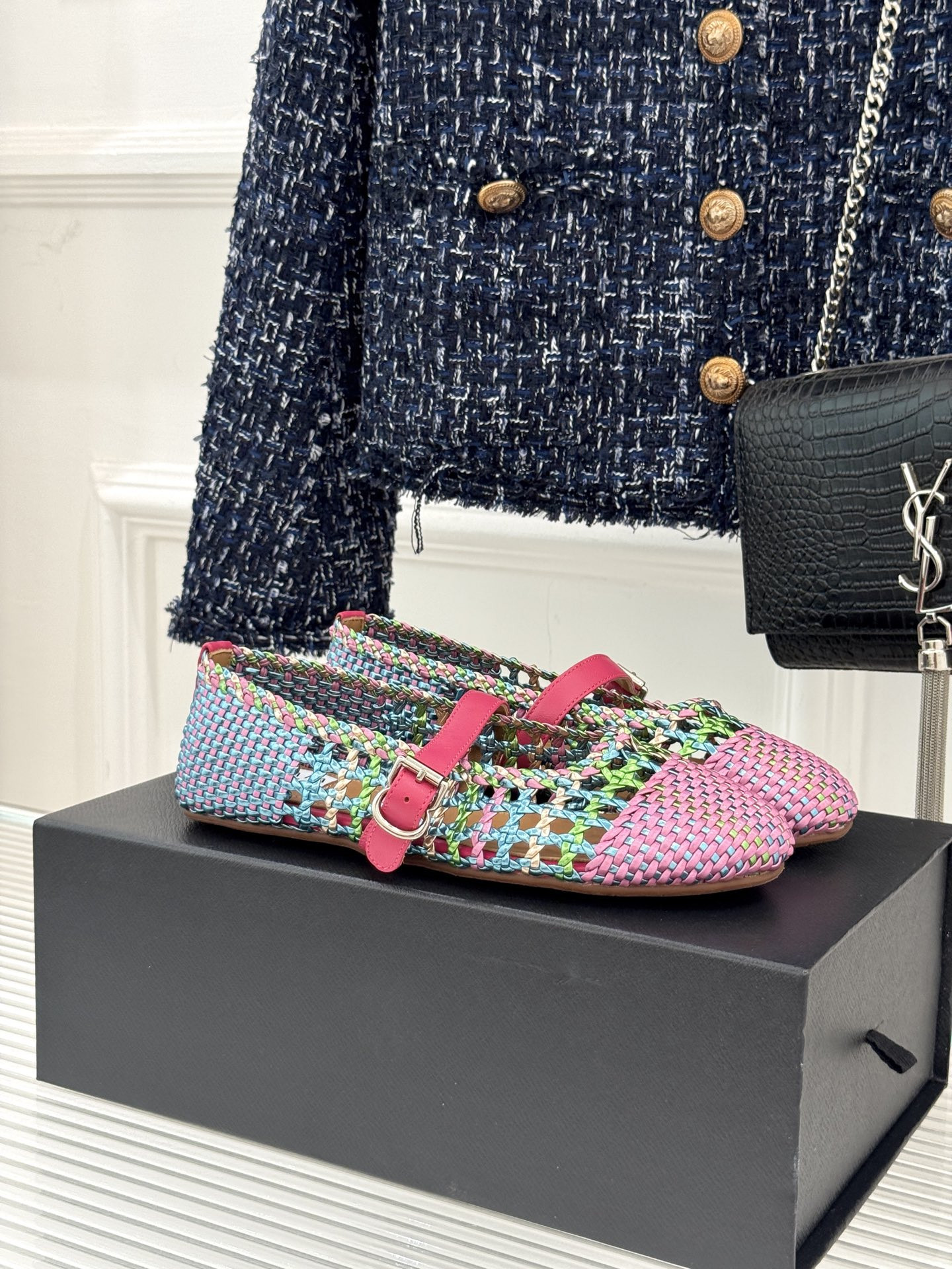 ua alaïa hollow woven mary jane flats(cusT0mized size 7-10 days production time)