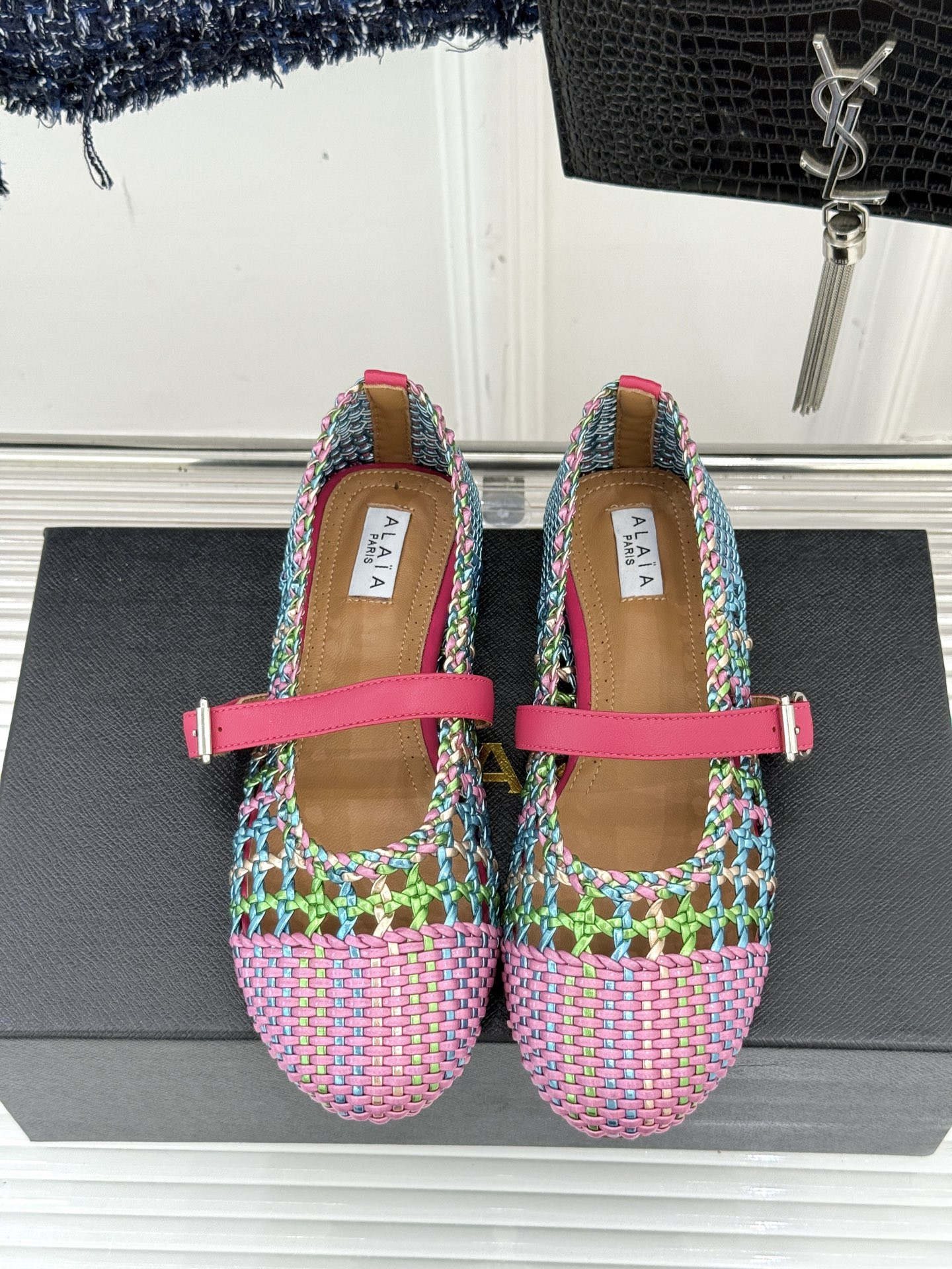 ua alaïa hollow woven mary jane flats(cusT0mized size 7-10 days production time)