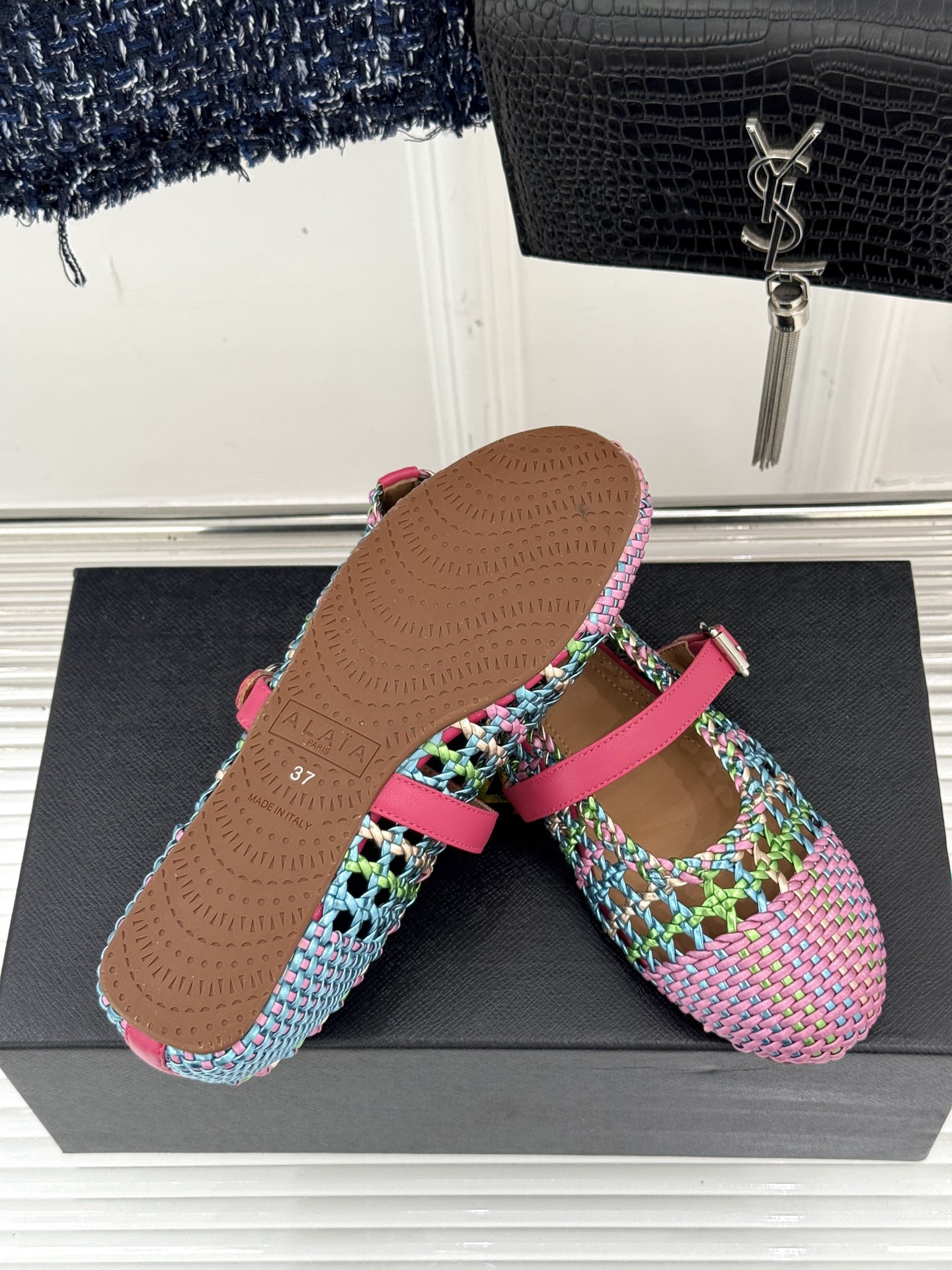 ua alaïa hollow woven mary jane flats(cusT0mized size 7-10 days production time)