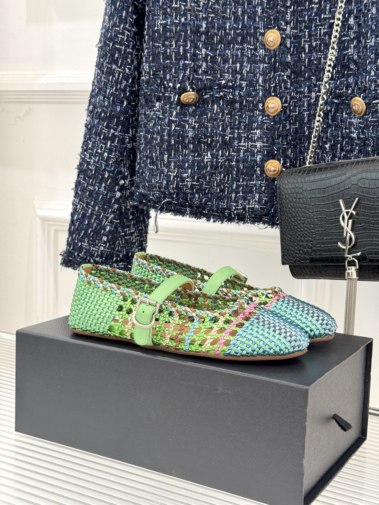 ua alaïa hollow woven mary jane flats(cusT0mized size 7-10 days production time)