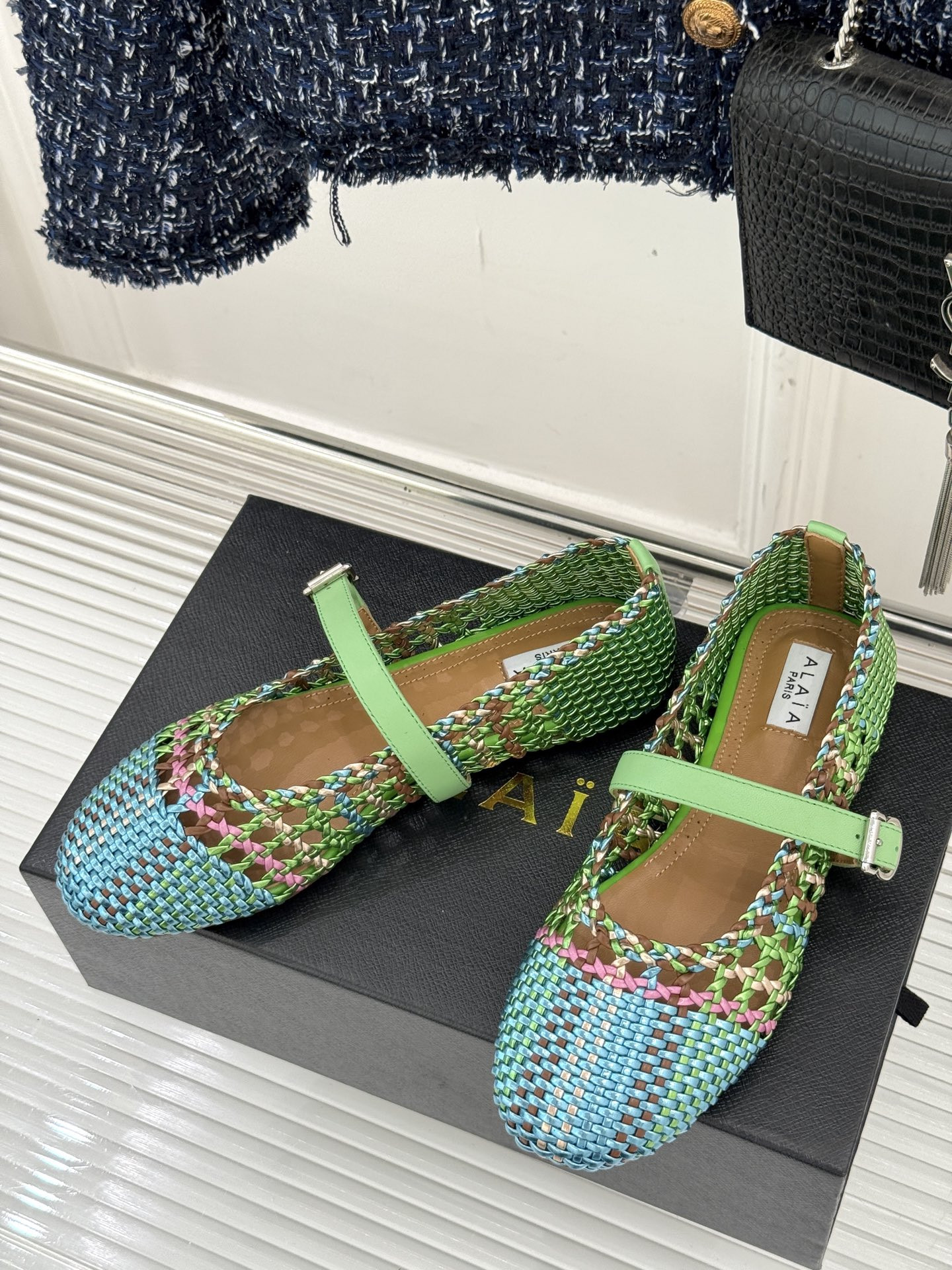 ua alaïa hollow woven mary jane flats(cusT0mized size 7-10 days production time)