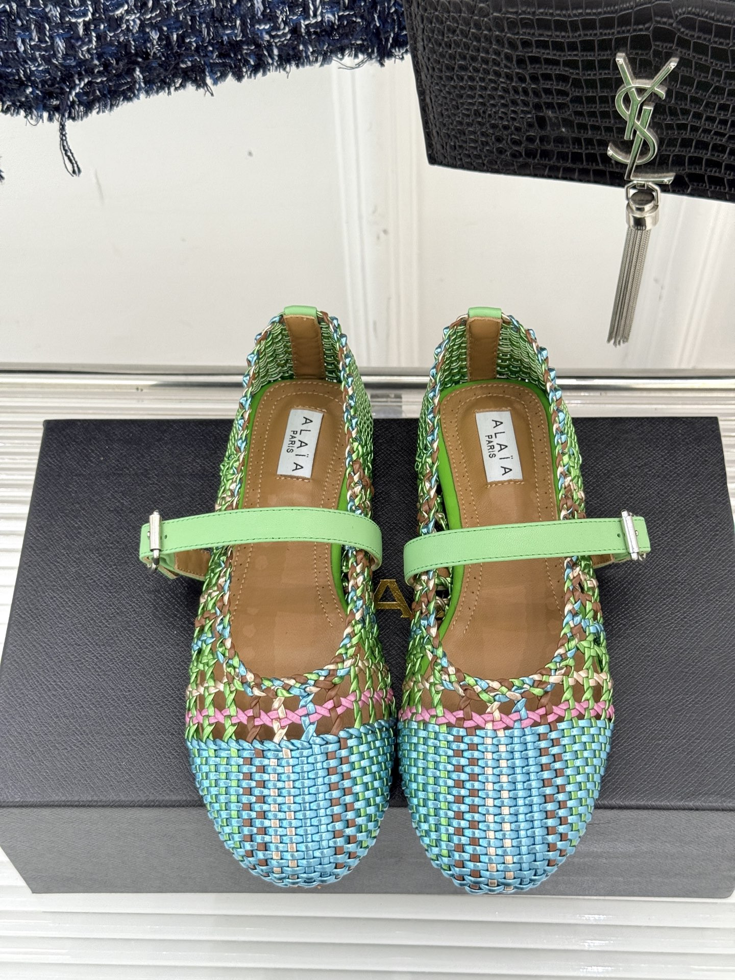 ua alaïa hollow woven mary jane flats(cusT0mized size 7-10 days production time)