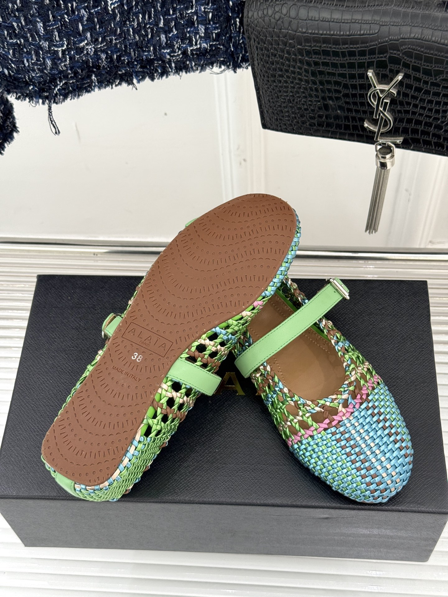 ua alaïa hollow woven mary jane flats(cusT0mized size 7-10 days production time)