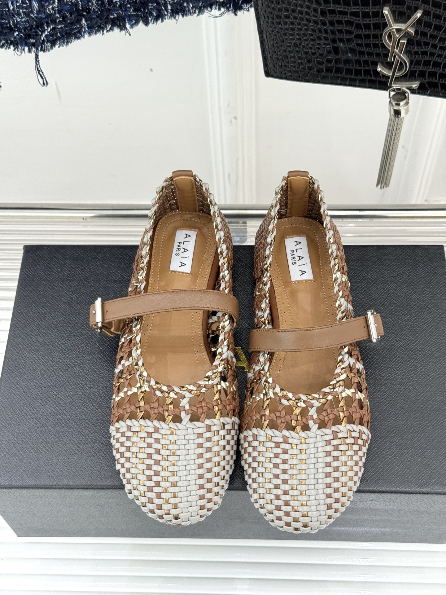 ua alaïa hollow woven mary jane flats(cusT0mized size 7-10 days production time)
