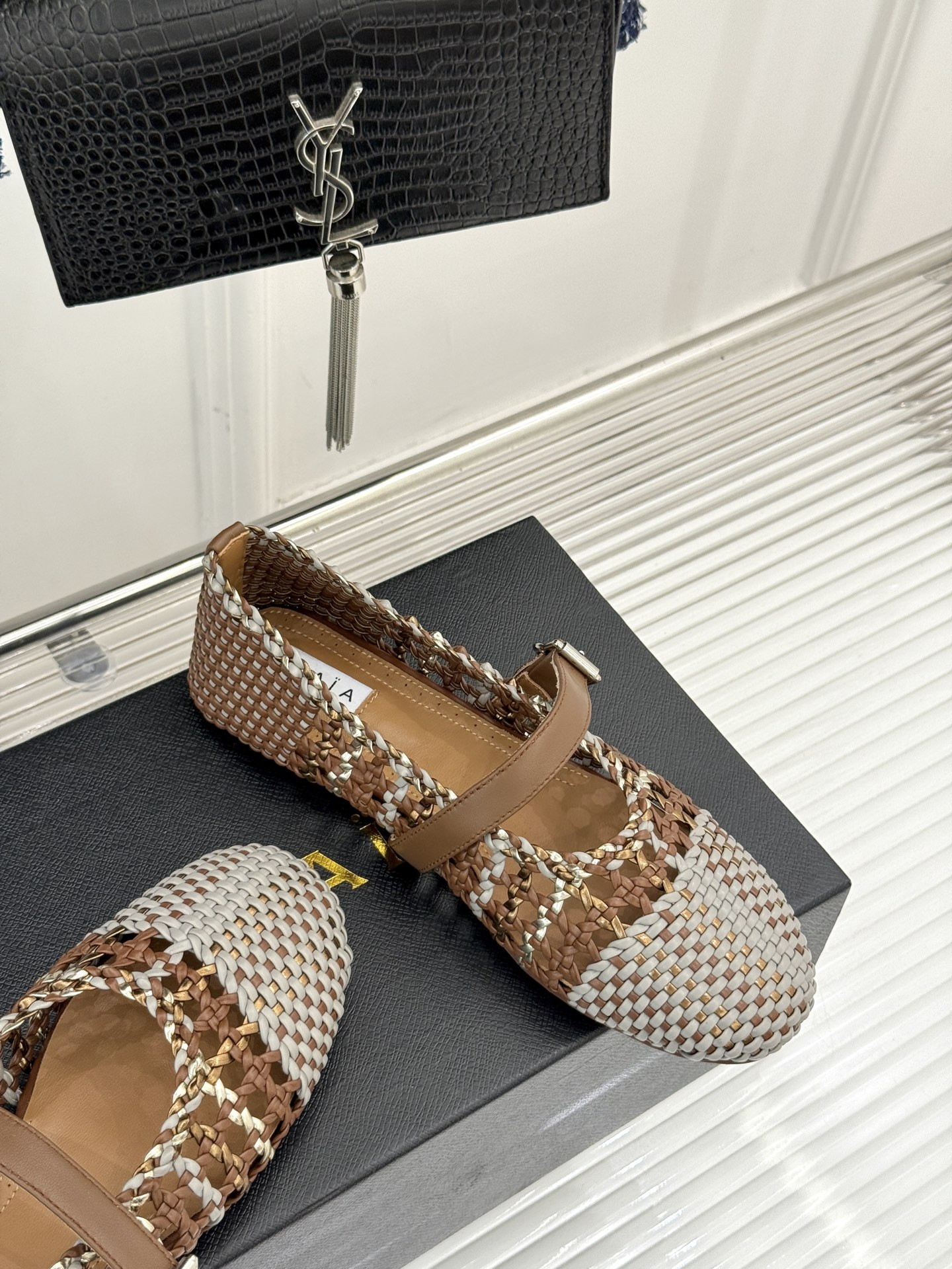 ua alaïa hollow woven mary jane flats(cusT0mized size 7-10 days production time)