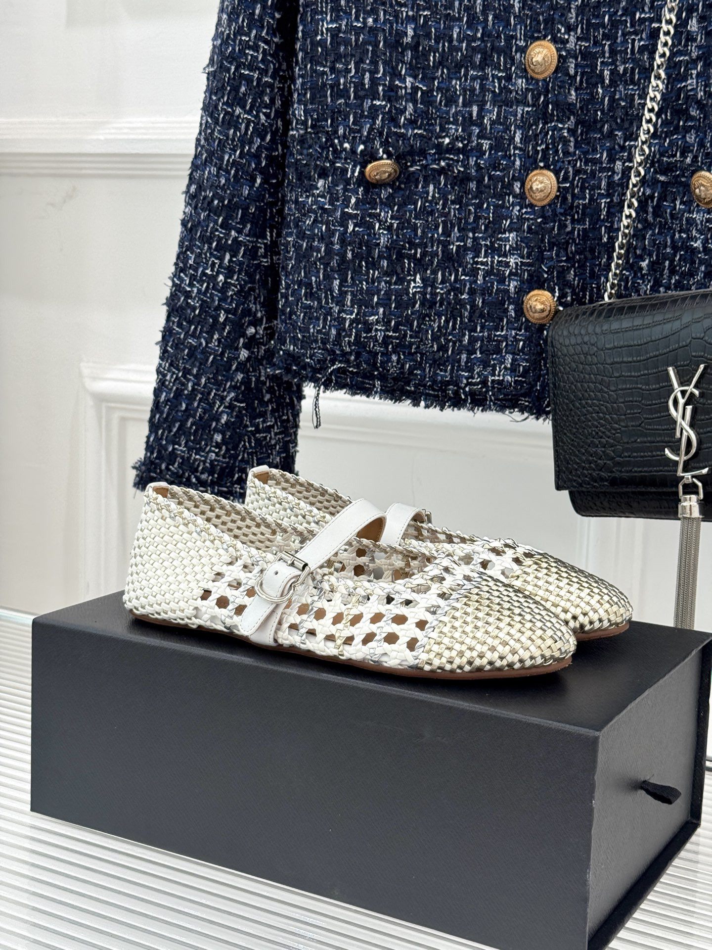 ua alaïa hollow woven mary jane flats(cusT0mized size 7-10 days production time)