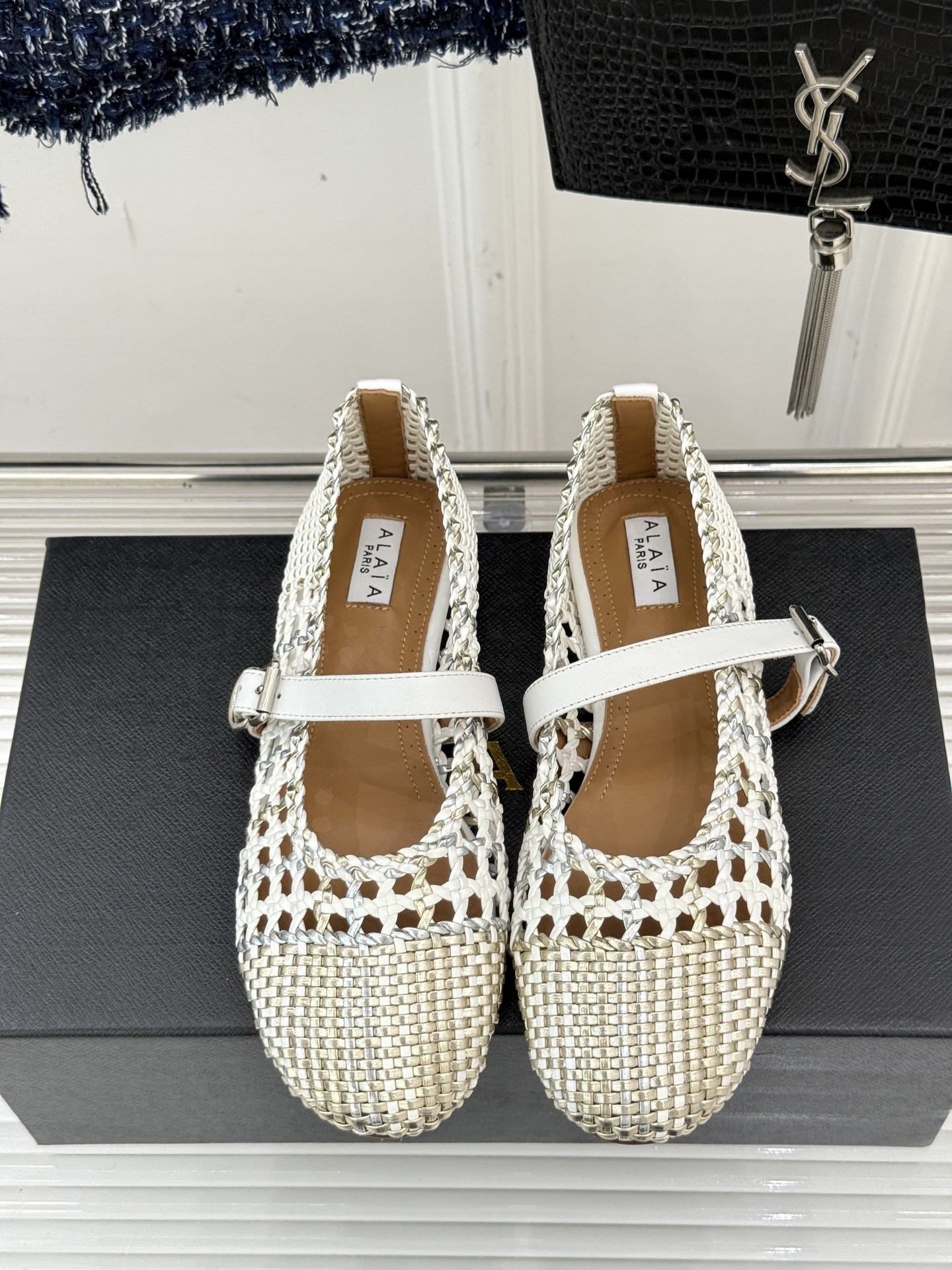 ua alaïa hollow woven mary jane flats(cusT0mized size 7-10 days production time)