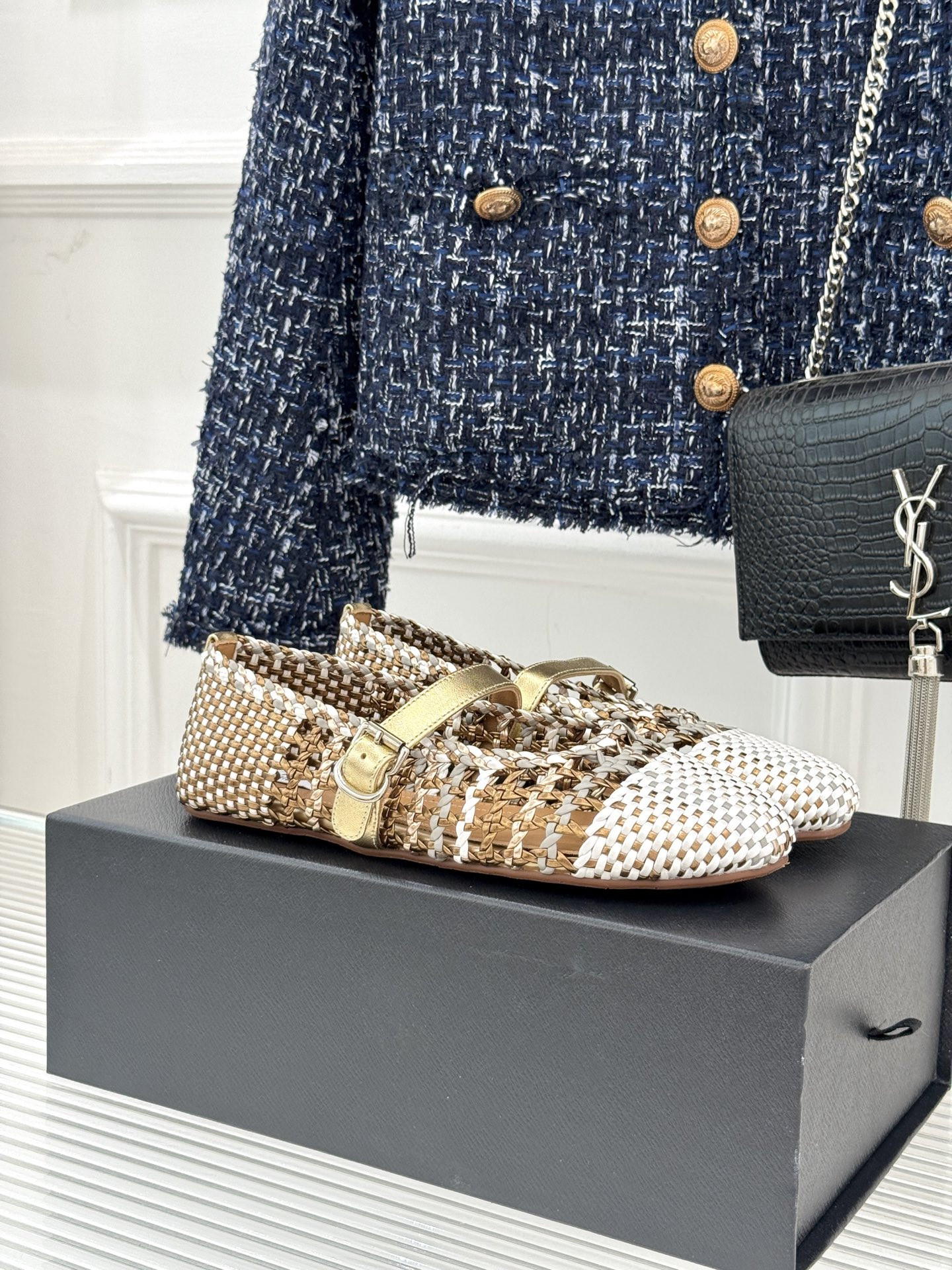 ua alaïa hollow woven mary jane flats(cusT0mized size 7-10 days production time)