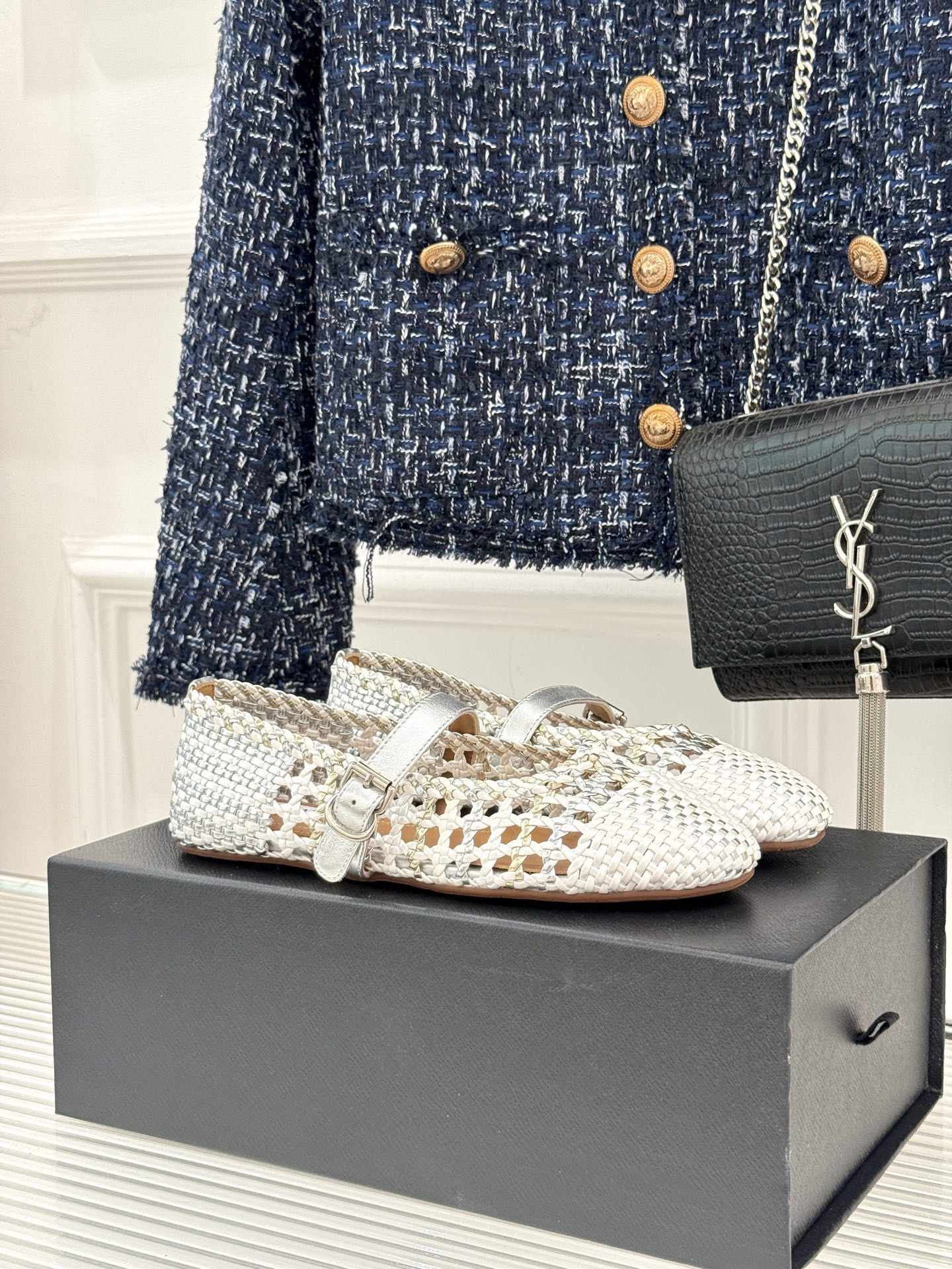 ua alaïa hollow woven mary jane flats(cusT0mized size 7-10 days production time)